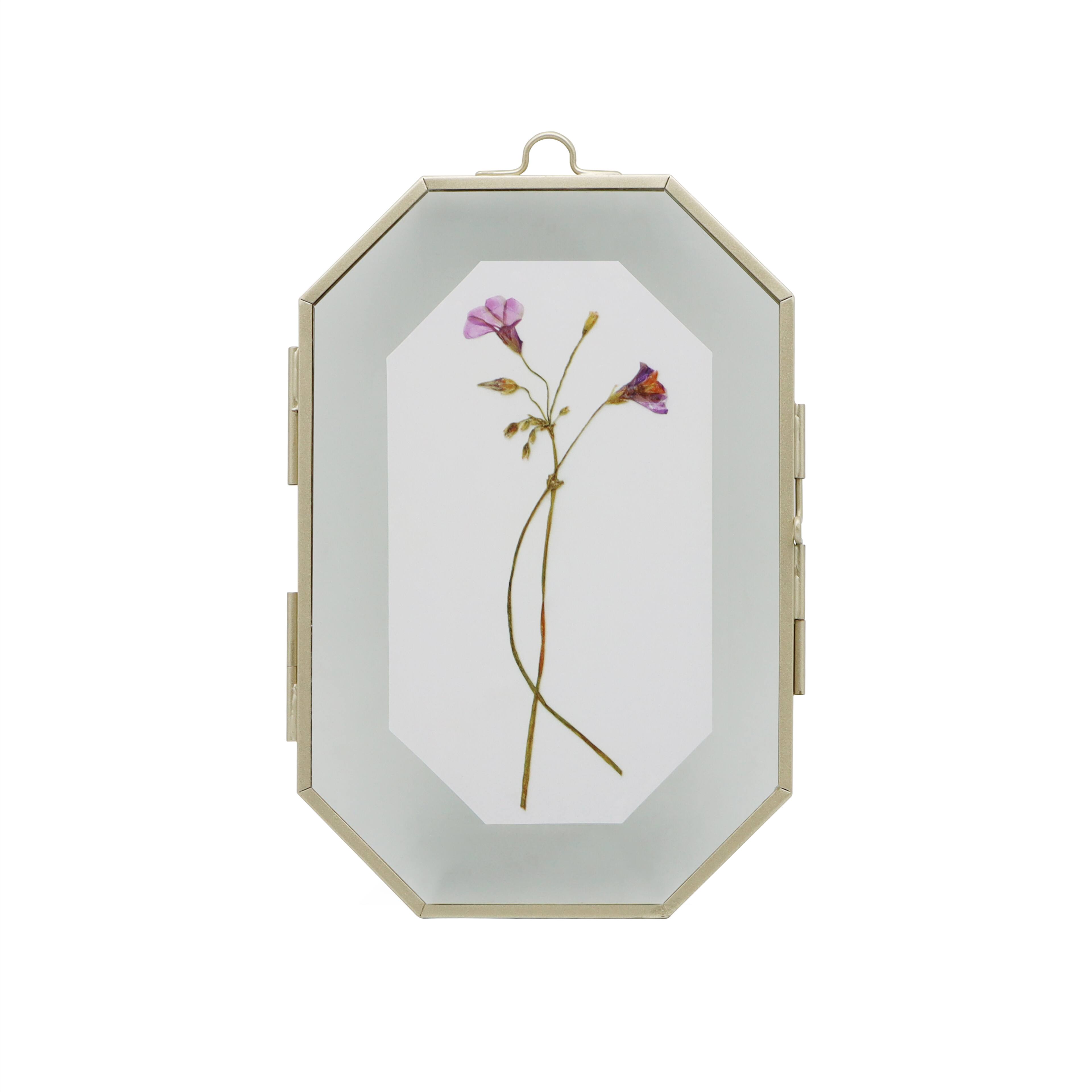 Small Gold Flowers Glass Octagon Frame Accent by Ashland®