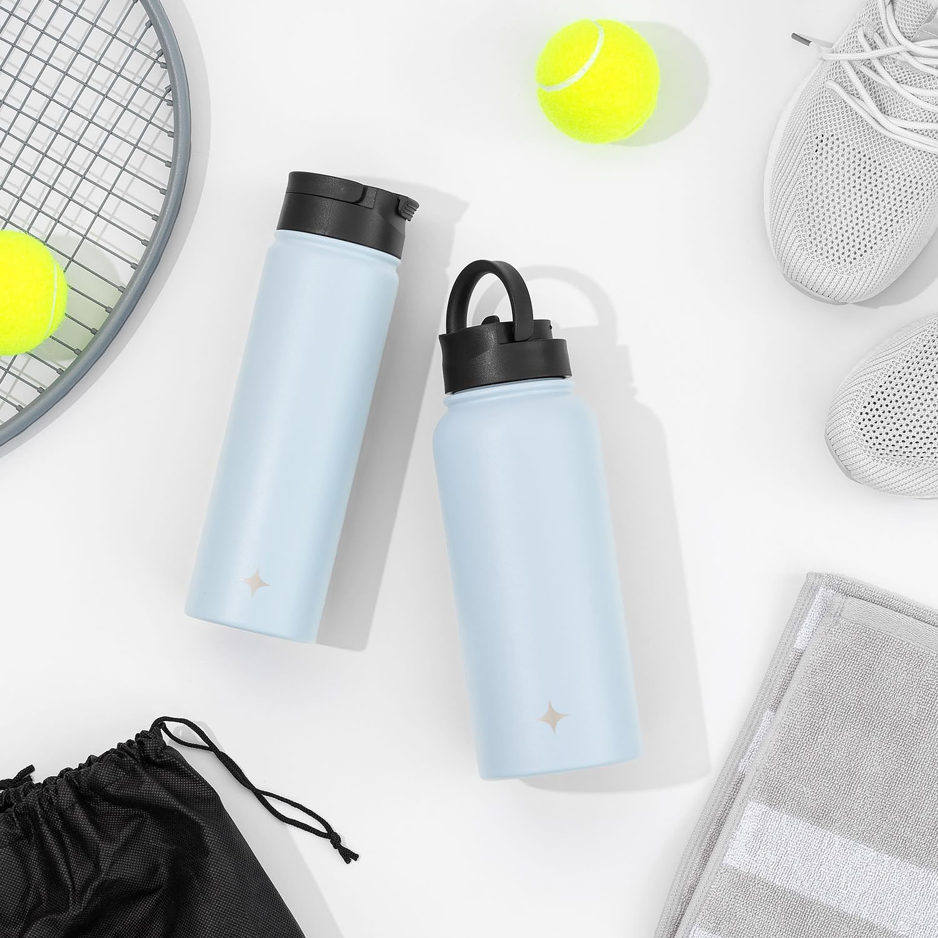 JoyJolt® 32oz. Vacuum Insulated Water Bottle With Flip Lid & Sport Straw Lid