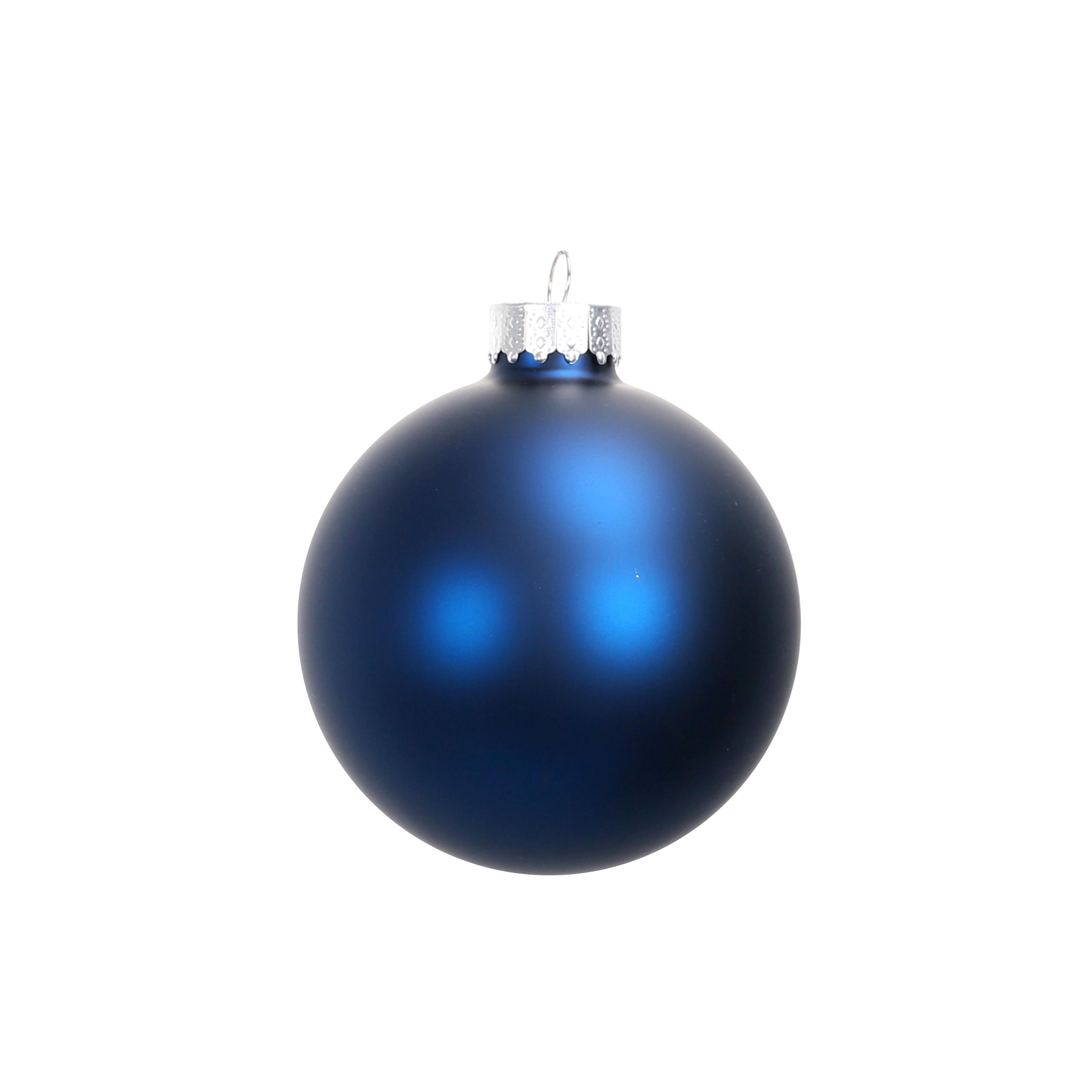 6 Pack 3&#x22; Matte Blue Glass Ball Ornaments by Ashland&#xAE;