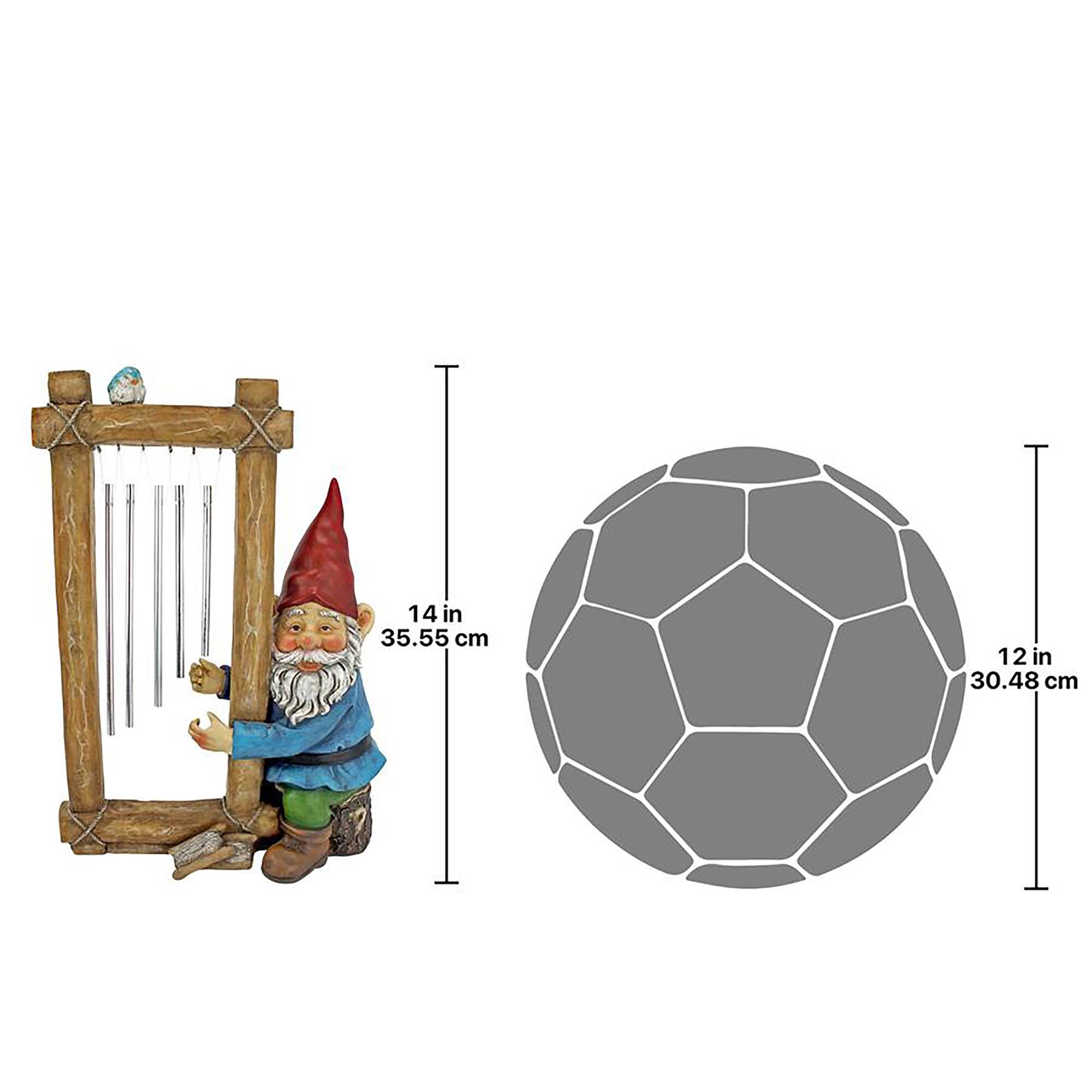 Design Toscano 14" Ringing His Chimes Garden Gnome Statue