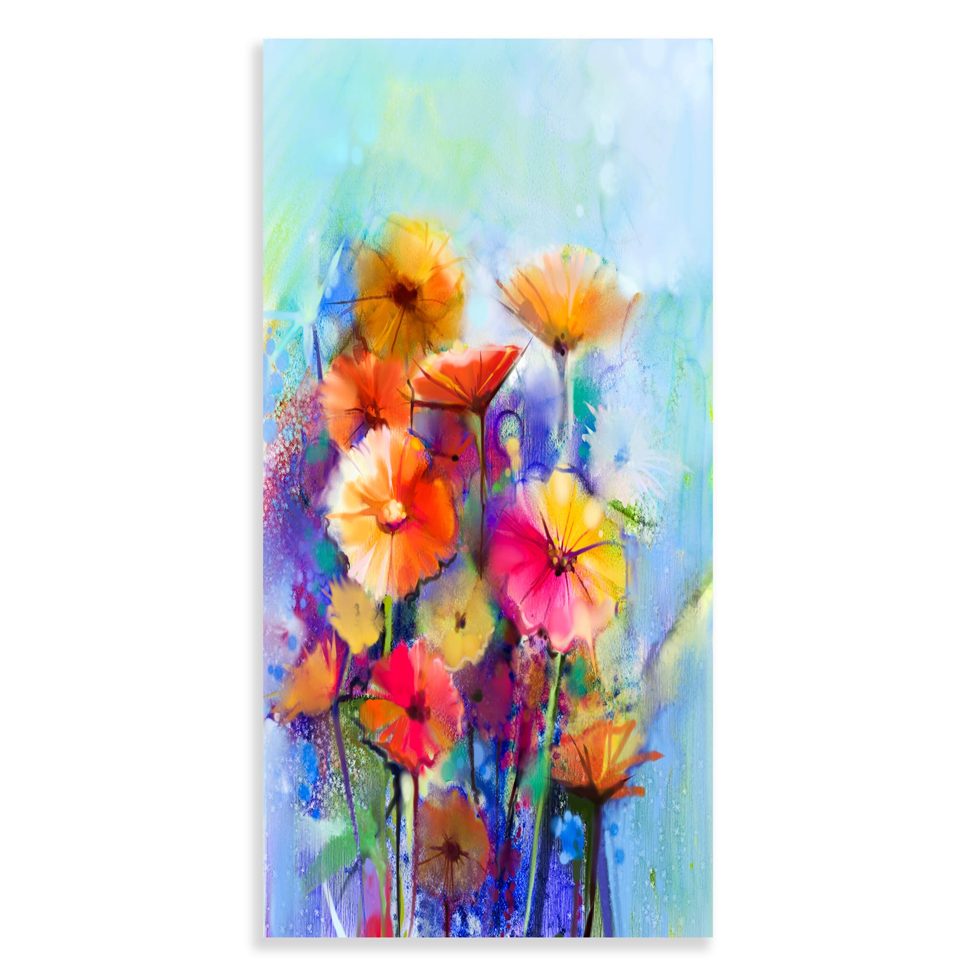 Designart - Abstract Floral Watercolor Painting - Large Floral Canvas Art Print