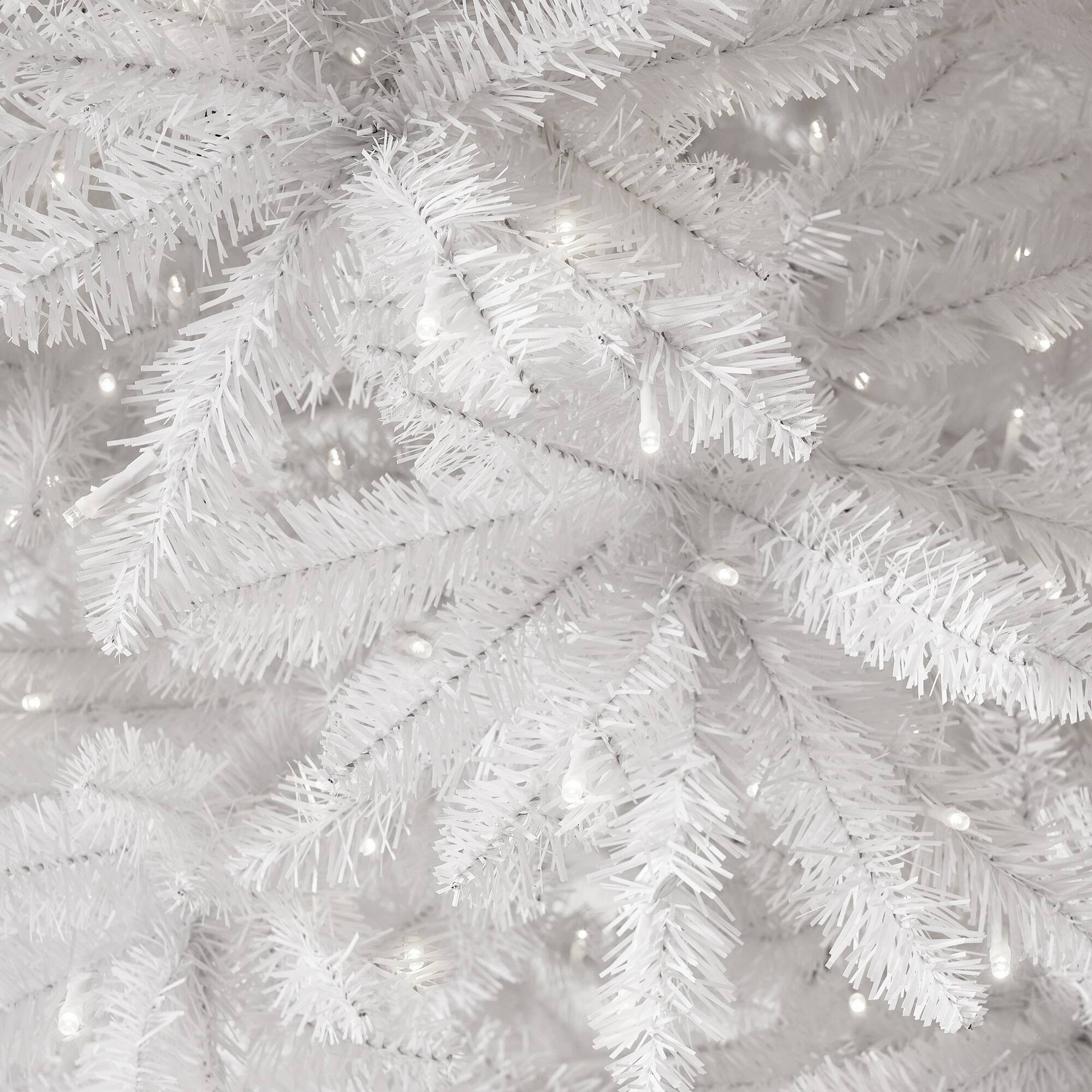13ft. Pre-Lit Slim White Artificial Christmas Tree, Warm White LED Lights