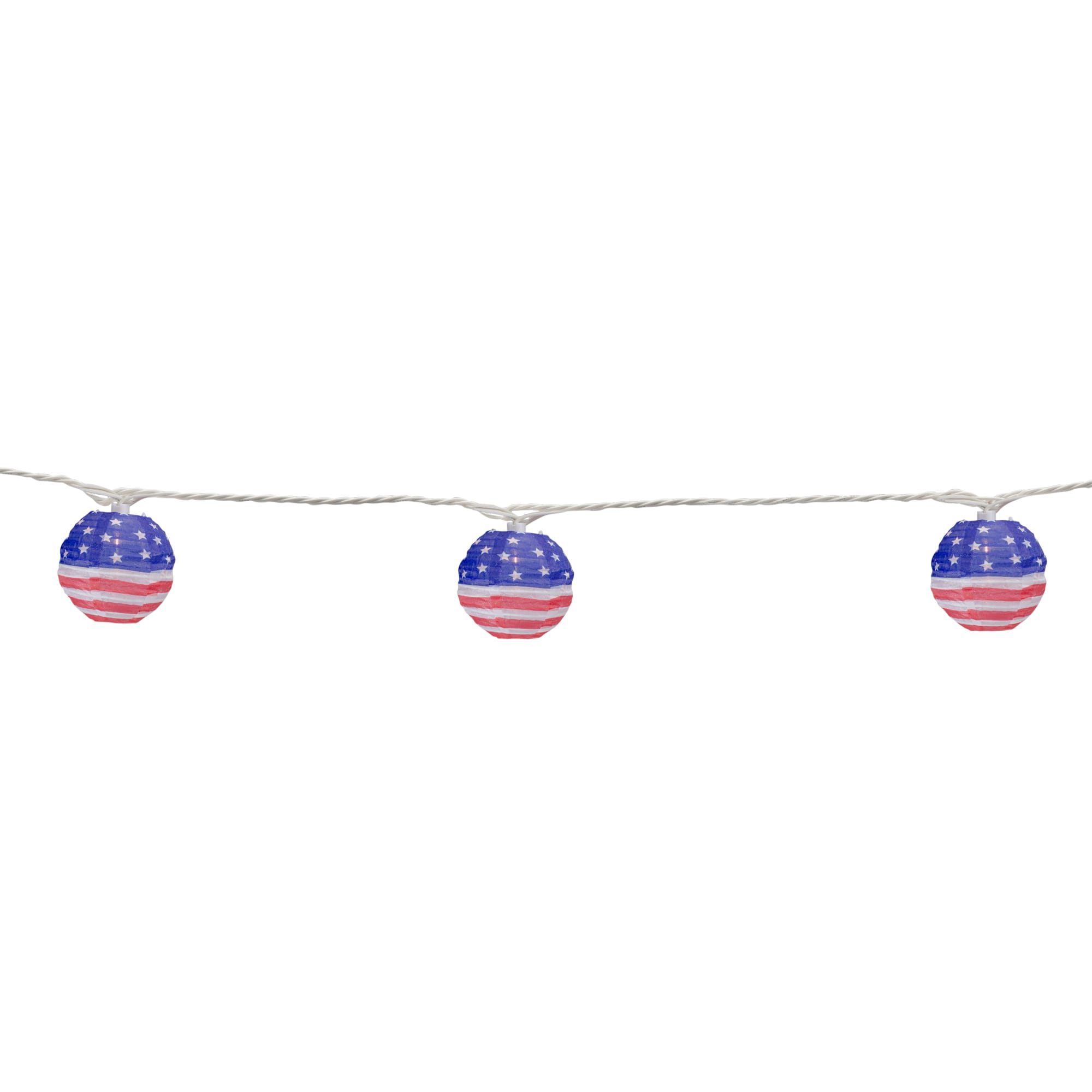 10ct. American Flag 4th of July Paper Lantern Lights