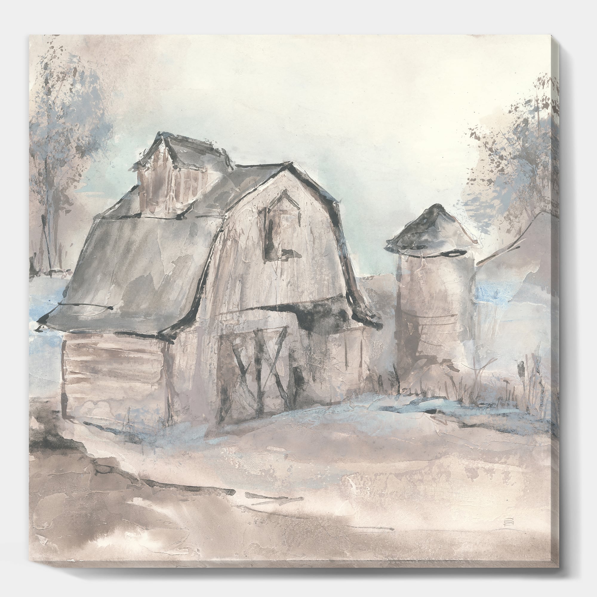 Designart - Farmhouse Barn Grey V - Modern Farmhouse Canvas Art