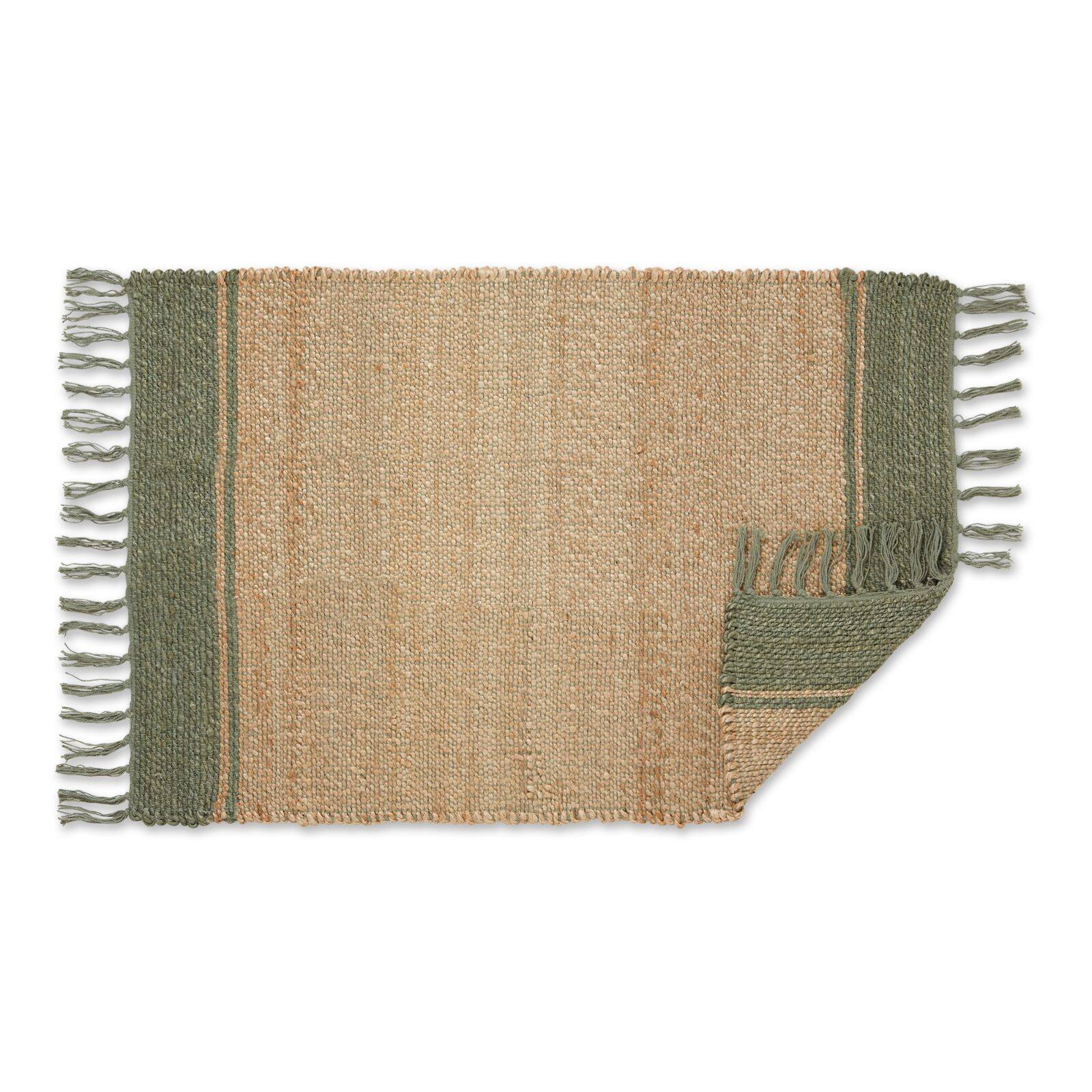 DII&#xAE; Artichoke With Natural Jute Stripes Hand-Loomed Rug, 2ft. x 3ft.