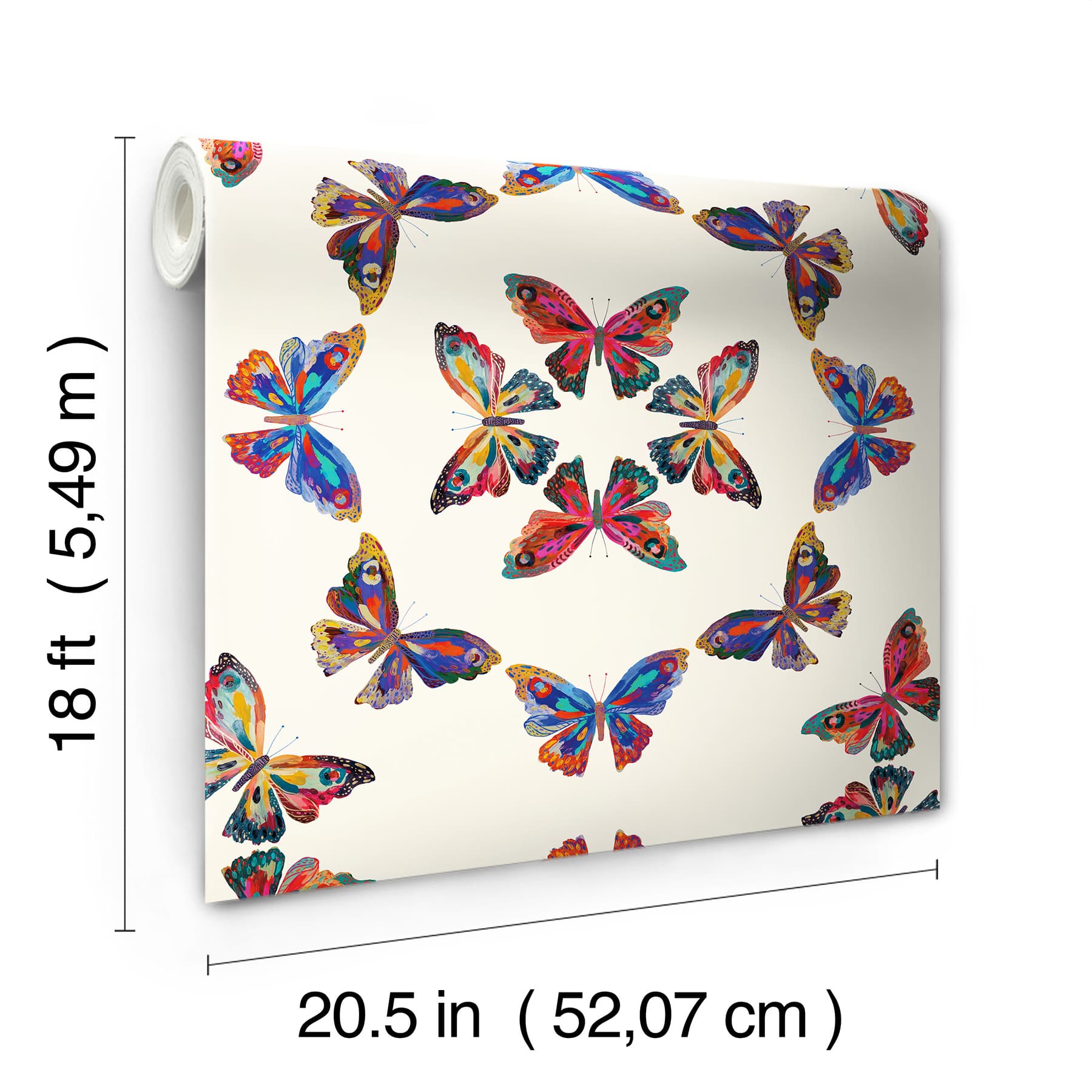 RoomMates Cream Multi Papillon Peel &#x26; Stick Wallpaper
