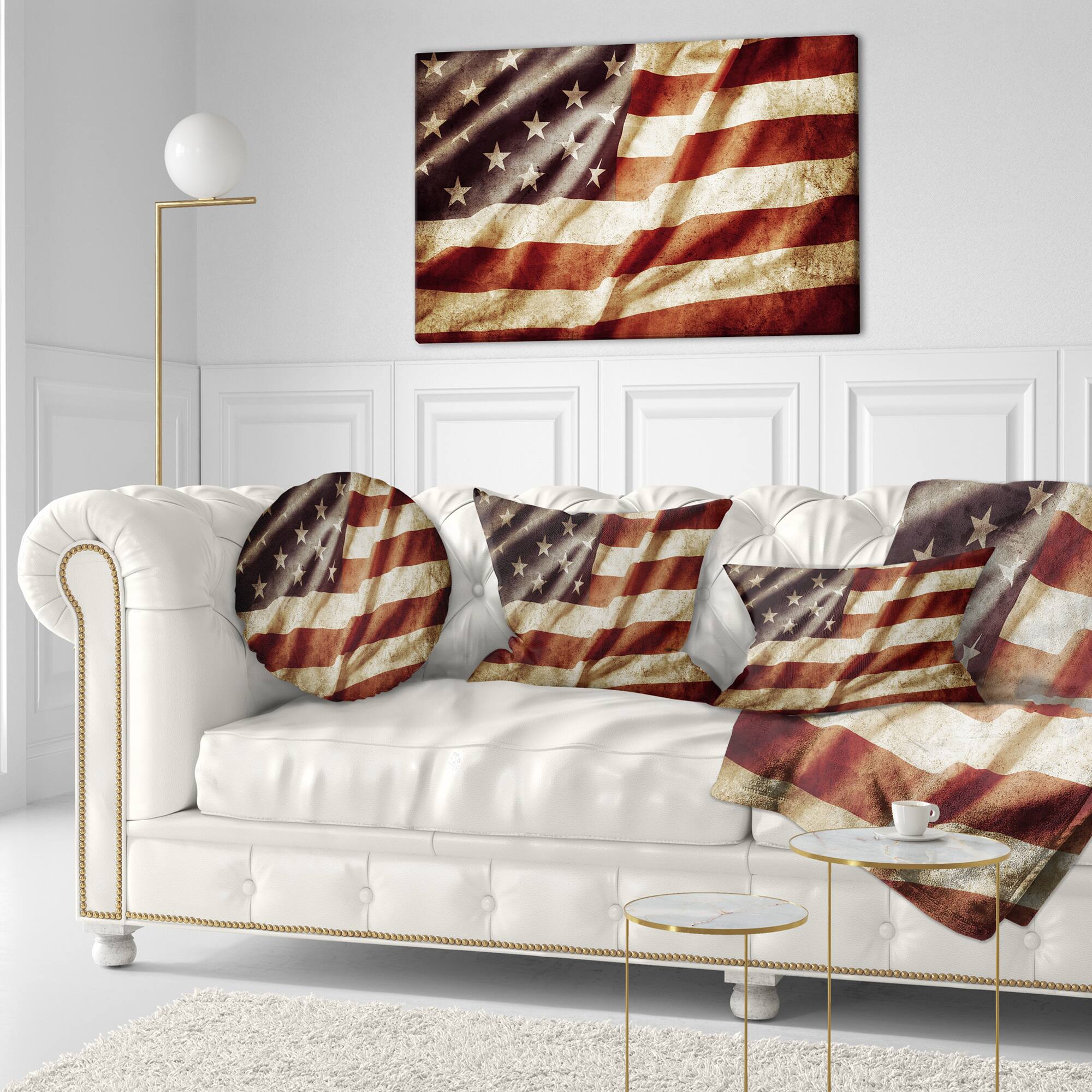 Designart - American Flag - Contemporary Canvas Art Print