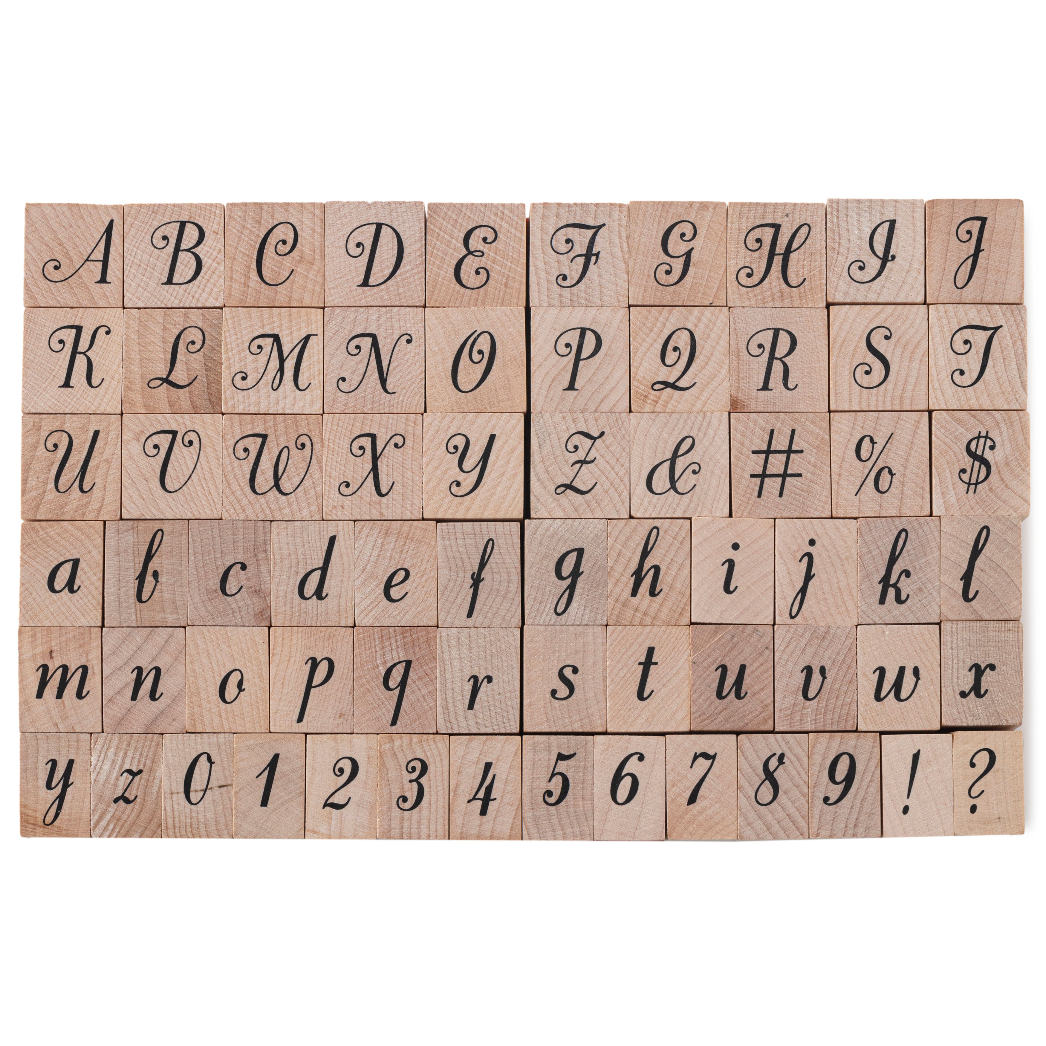 Script Alphabet &#x26; Numbers Wood Stamp Set by Recollections&#x2122;