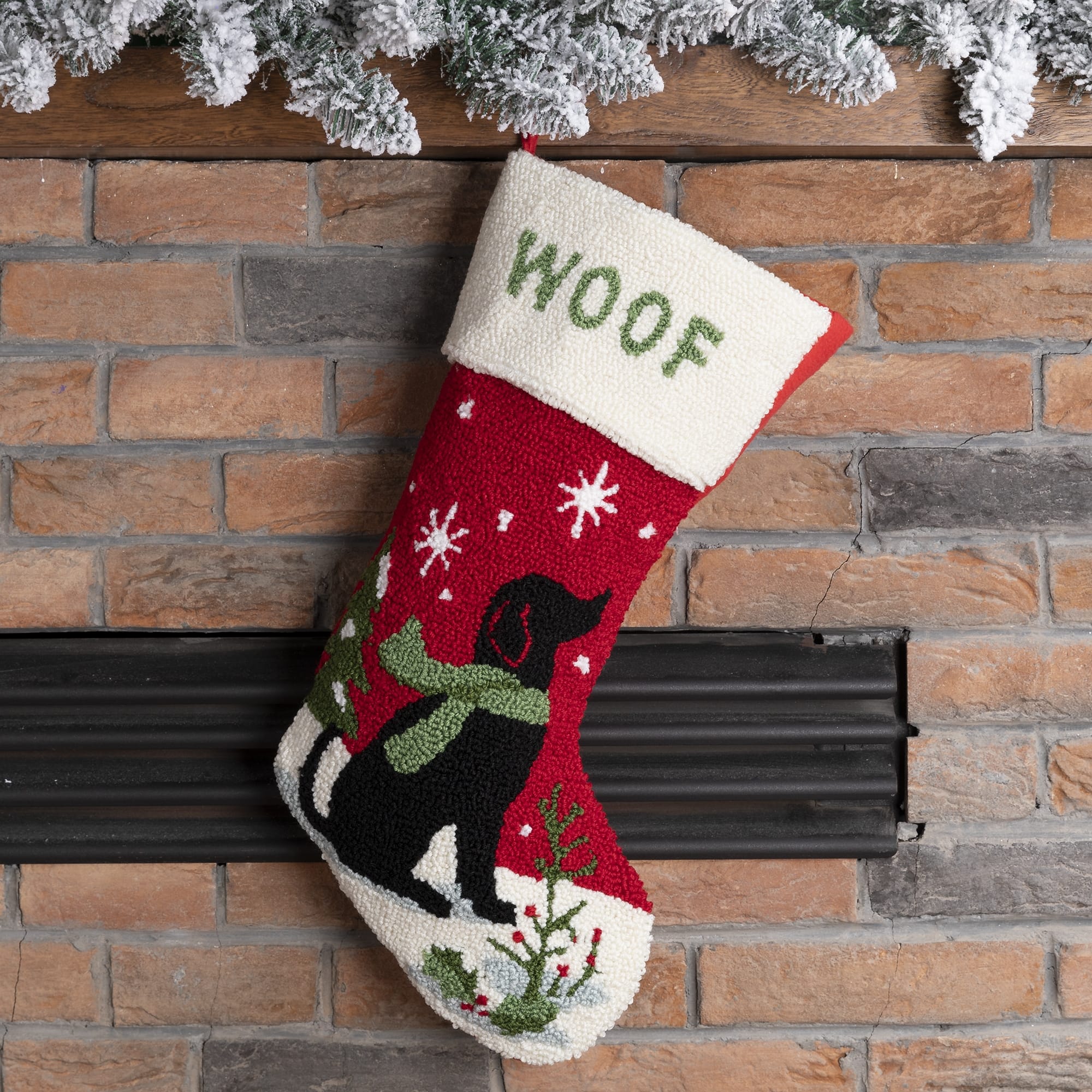 Glitzhome&#xAE; 20&#x22; Dog Hooked Stocking