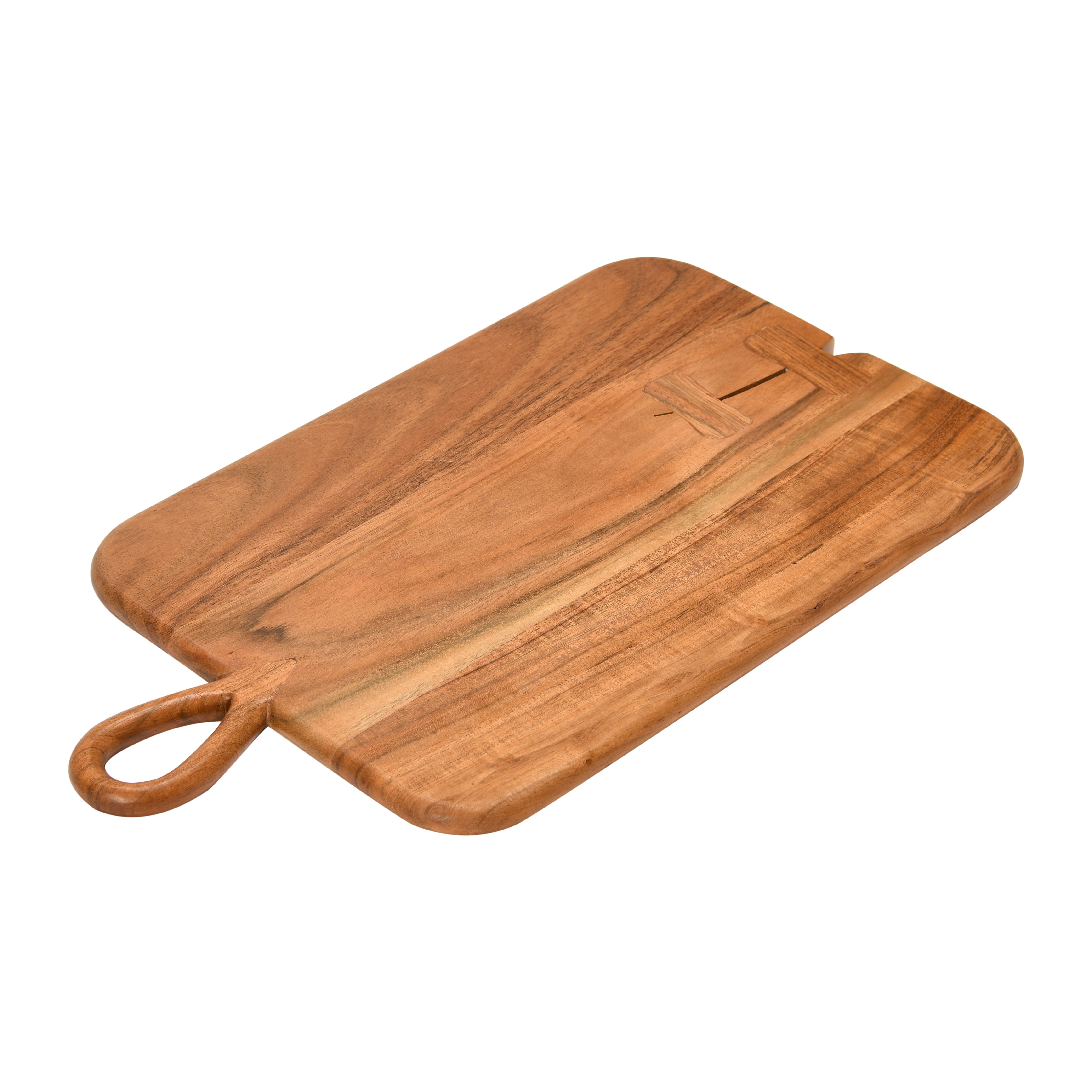 18&#x22; Acacia Wood Serving Board with Handle
