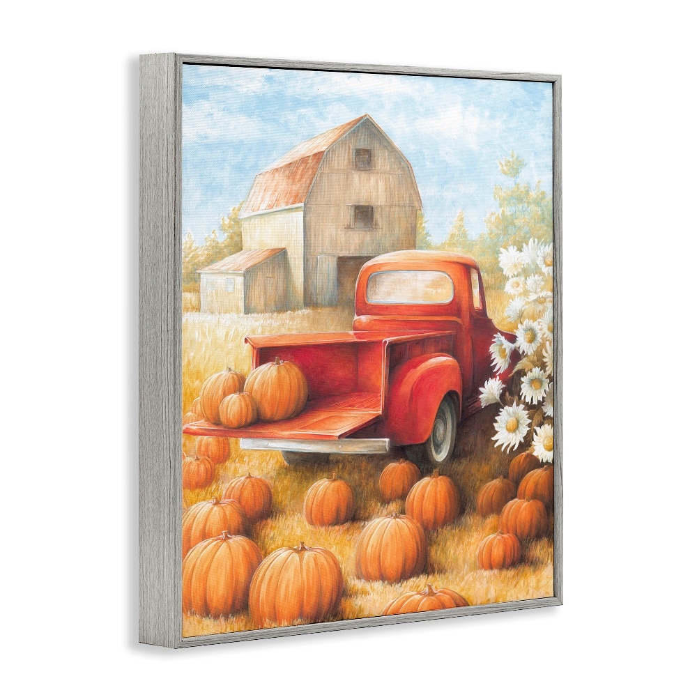 Stupell Industries Pumpkin Harvest Drop Off Framed Giclee Art