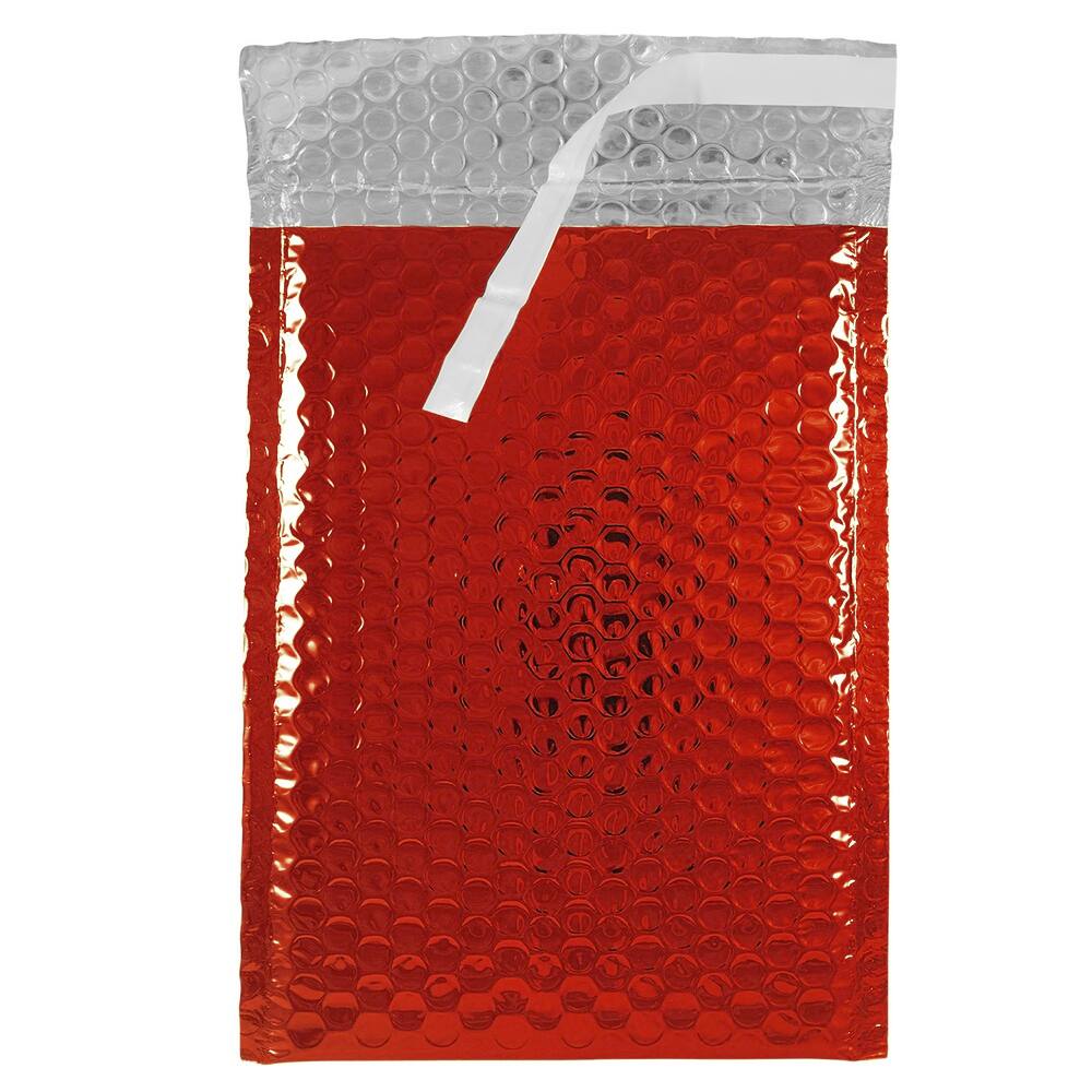JAM Paper 6.375&#x22; x 9.5&#x22; Red Metallic Bubble Padded Mailer Envelopes, 12ct.