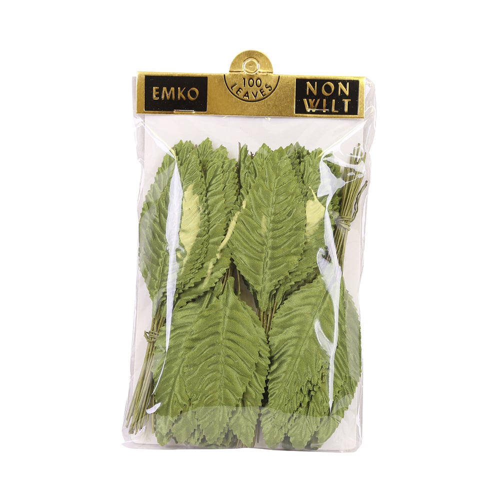 JAM Paper Moss Large Satin Floral Leaves, 100ct.