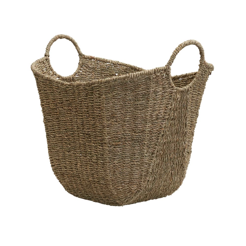 Household Essentials 17.5" Natural Woven Seagrass Basket with Handles