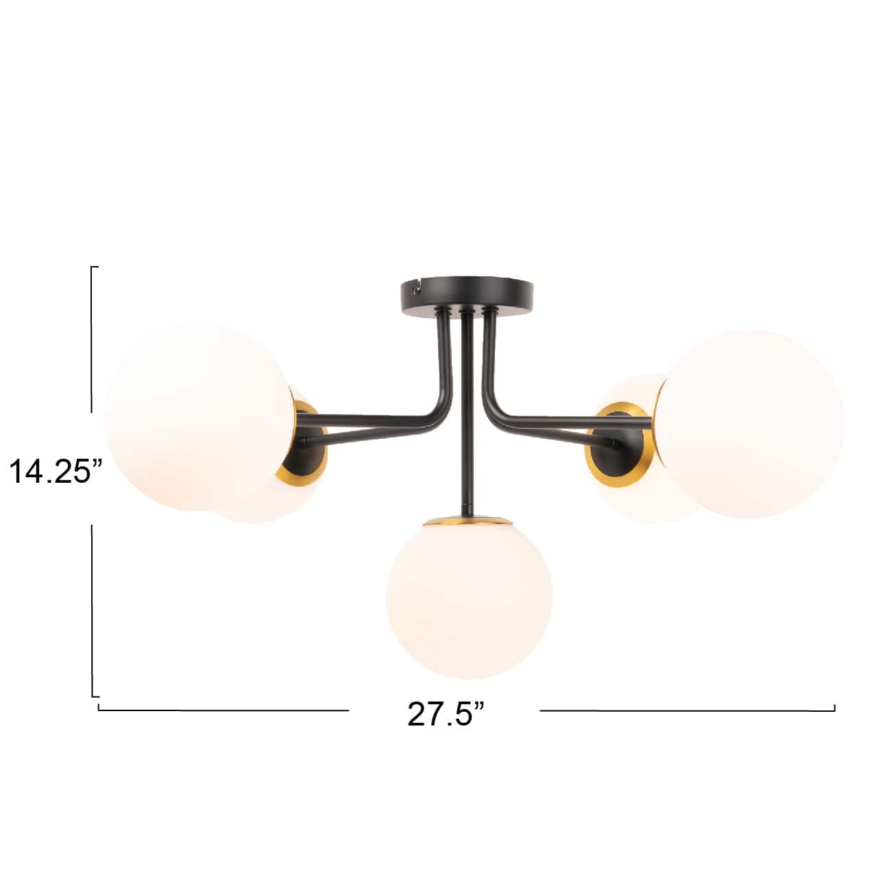 Hello Honey® 27.5" Sputnik Semi-Flush Mount Opal Glass Ceiling Light