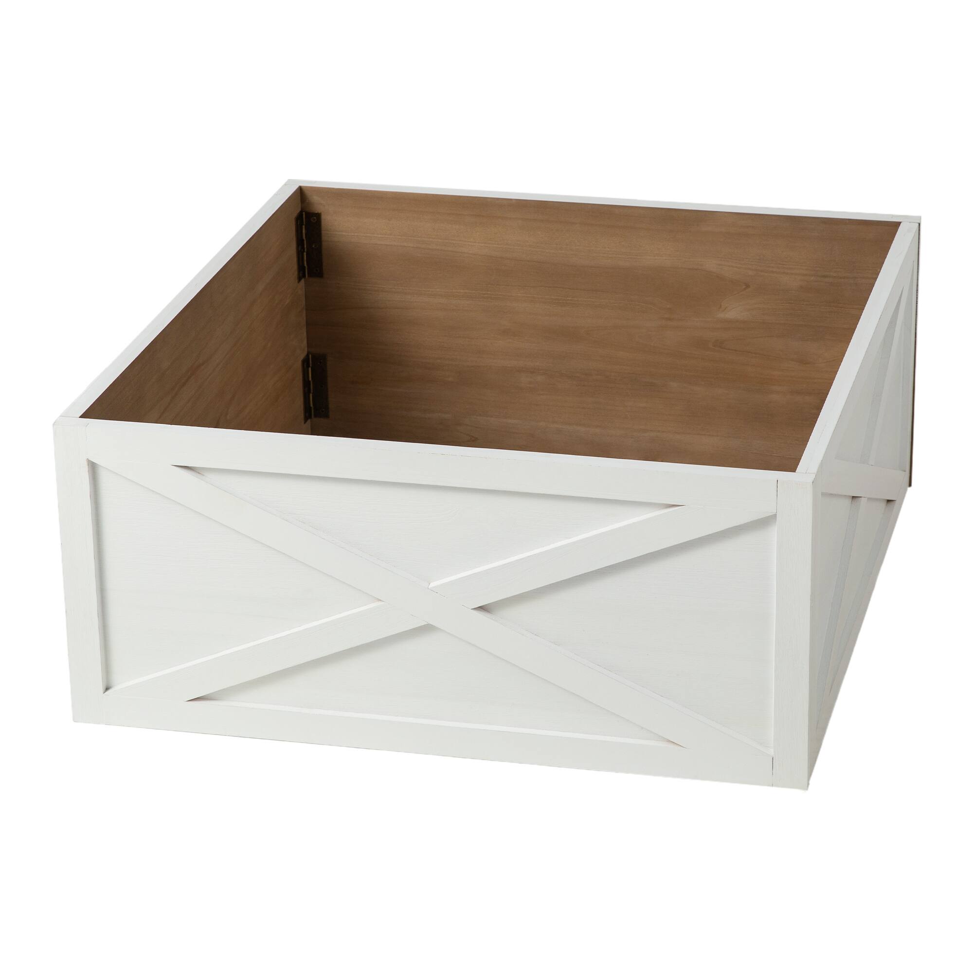 Glitzhome&#xAE; Washed White Wood Tree Collar