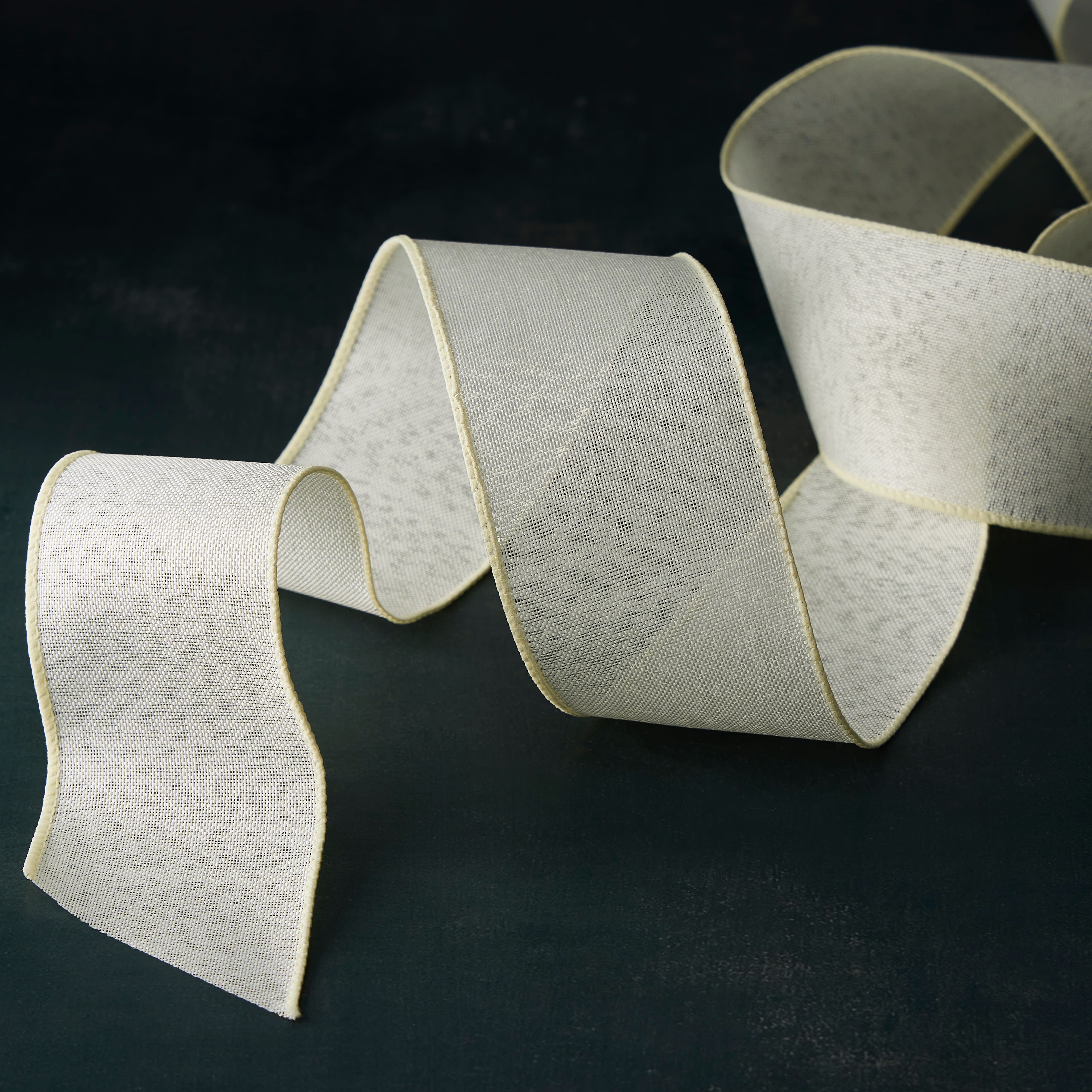 12 Pack: 2.5" x 25ft. Faux Linen Wired Ribbon by Celebrate It™ Décor