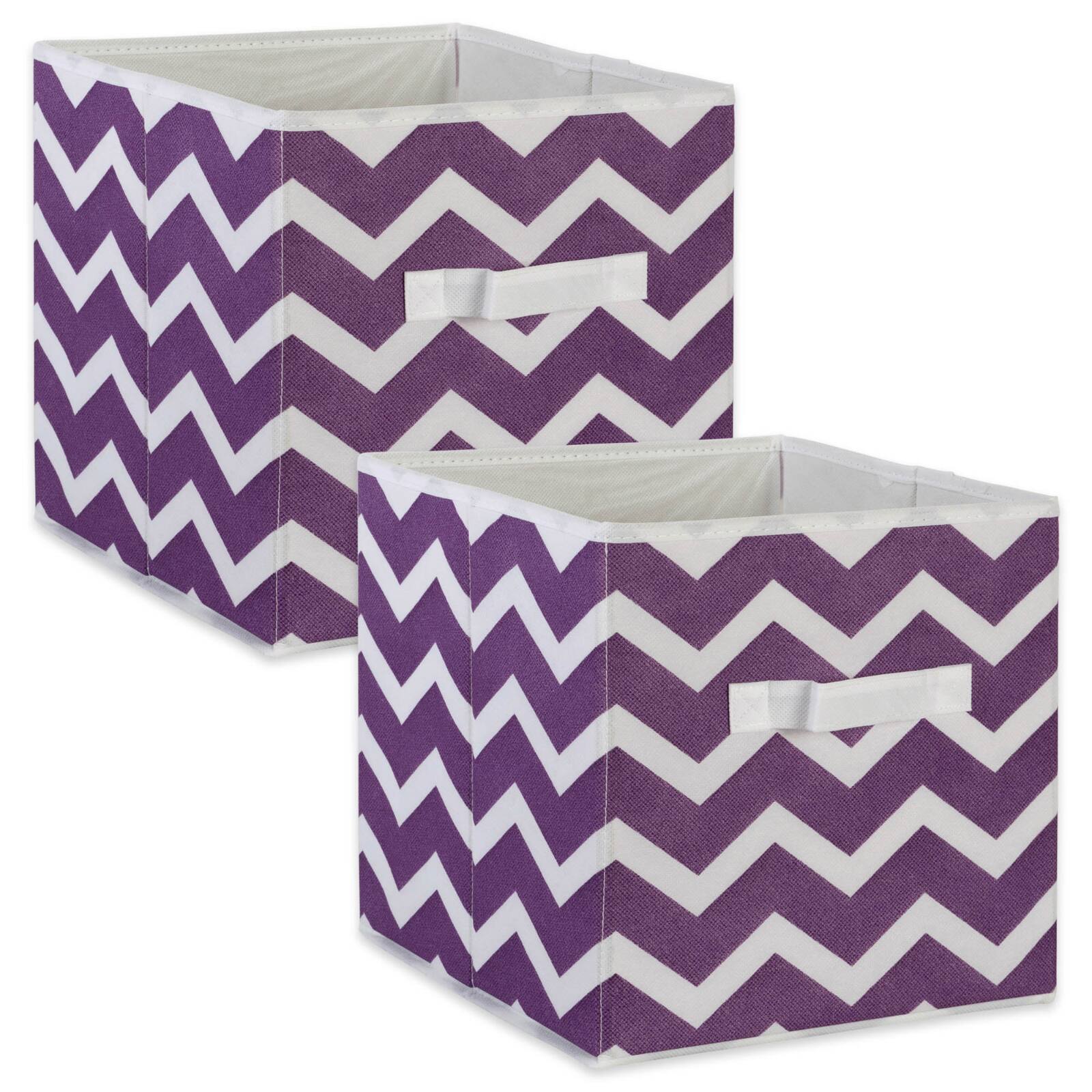 DII® 11" Nonwoven Polyester Chevron Storage Cubes, 2ct.