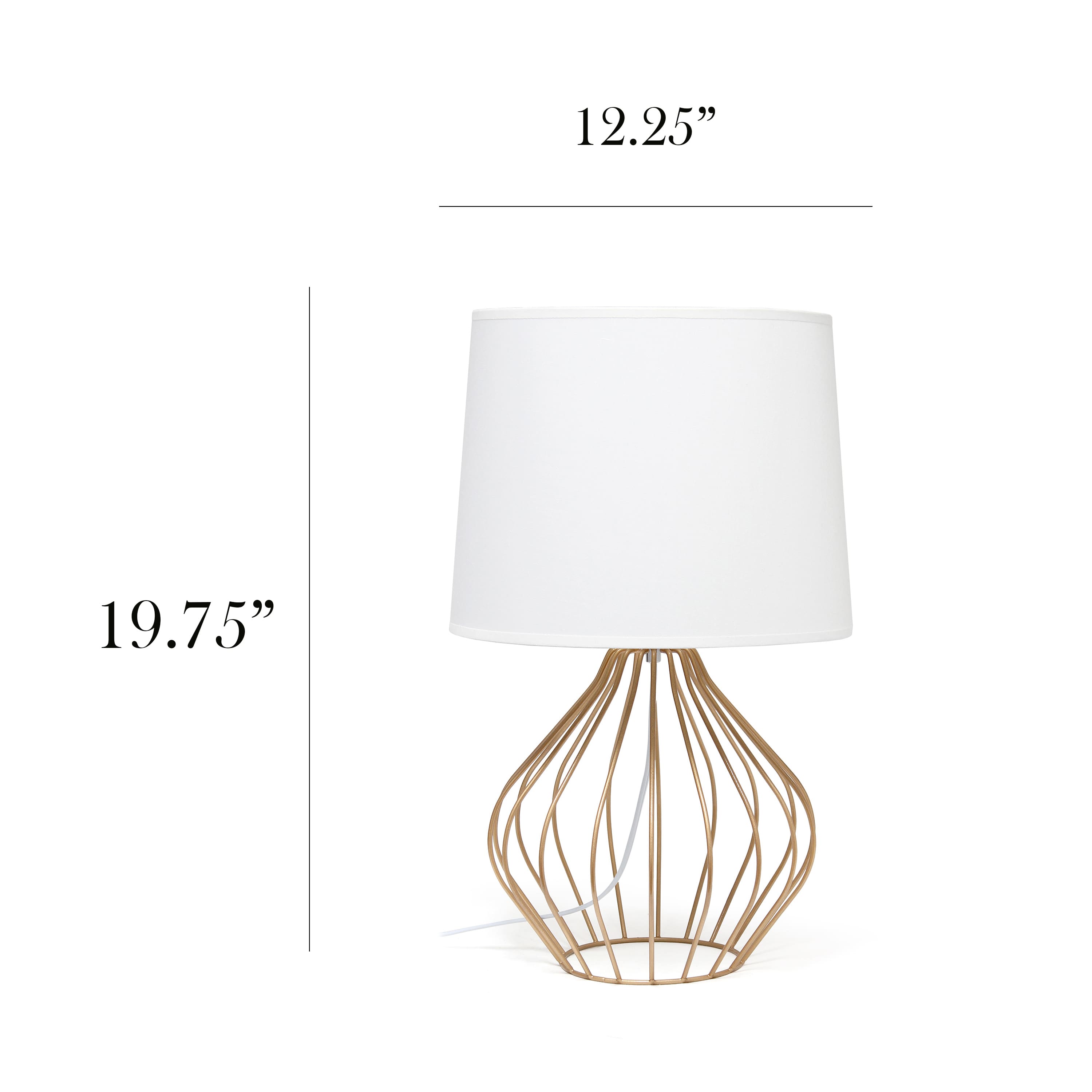 Simple Designs 19.7&#x22; Geometrically Wired Table Lamp