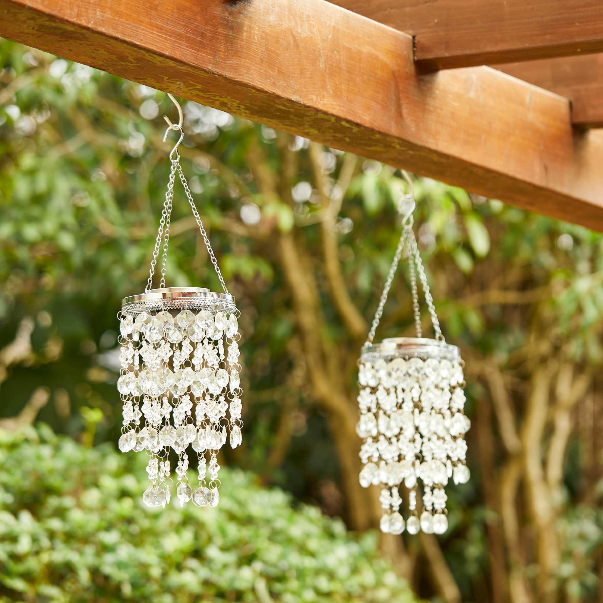 Glitzhome&#xAE; 18.75&#x22; Solar Lit Beaded Wind Chimes, 2ct.
