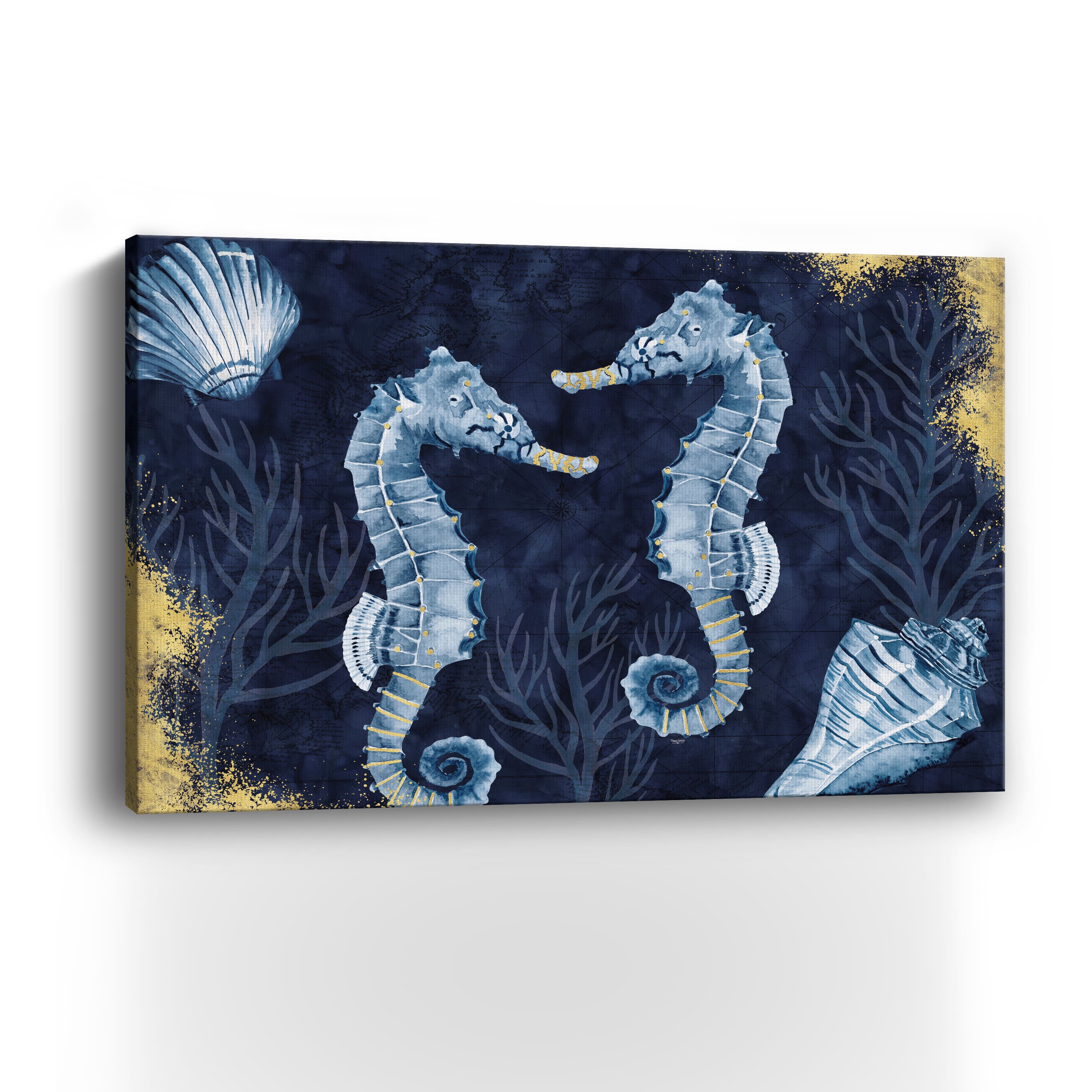 Deep Blue Sea IV On Blue Gold Canvas Giclee