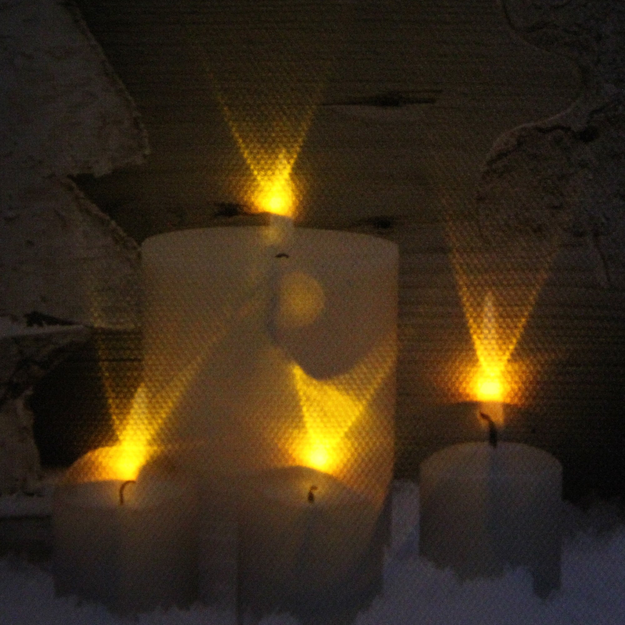 LED Lighted Flickering Candles And Winter Wooden Moose Canvas Wall Art