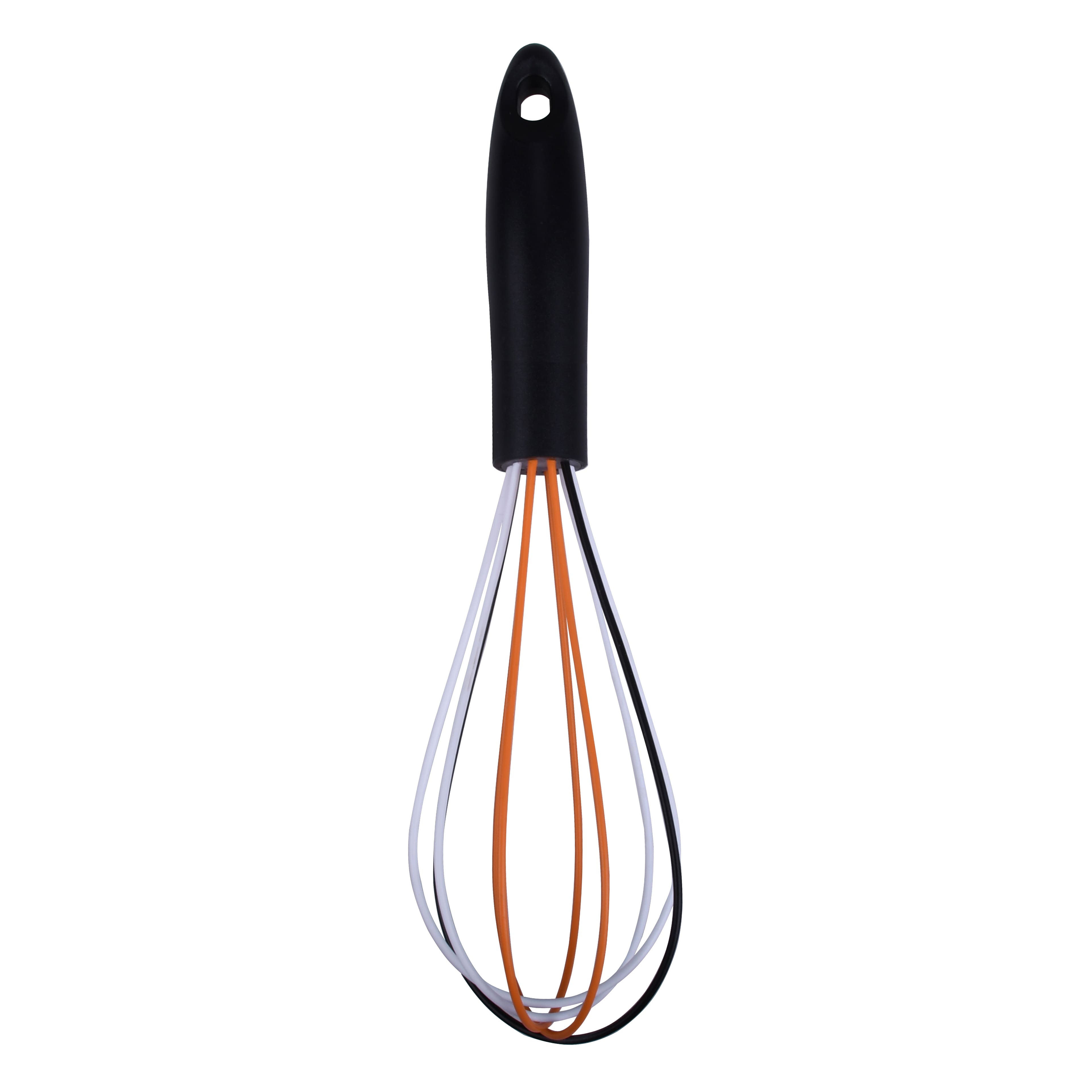 Mini Black, Orange &#x26; White Silicone Whisk by Makery&#x2122;
