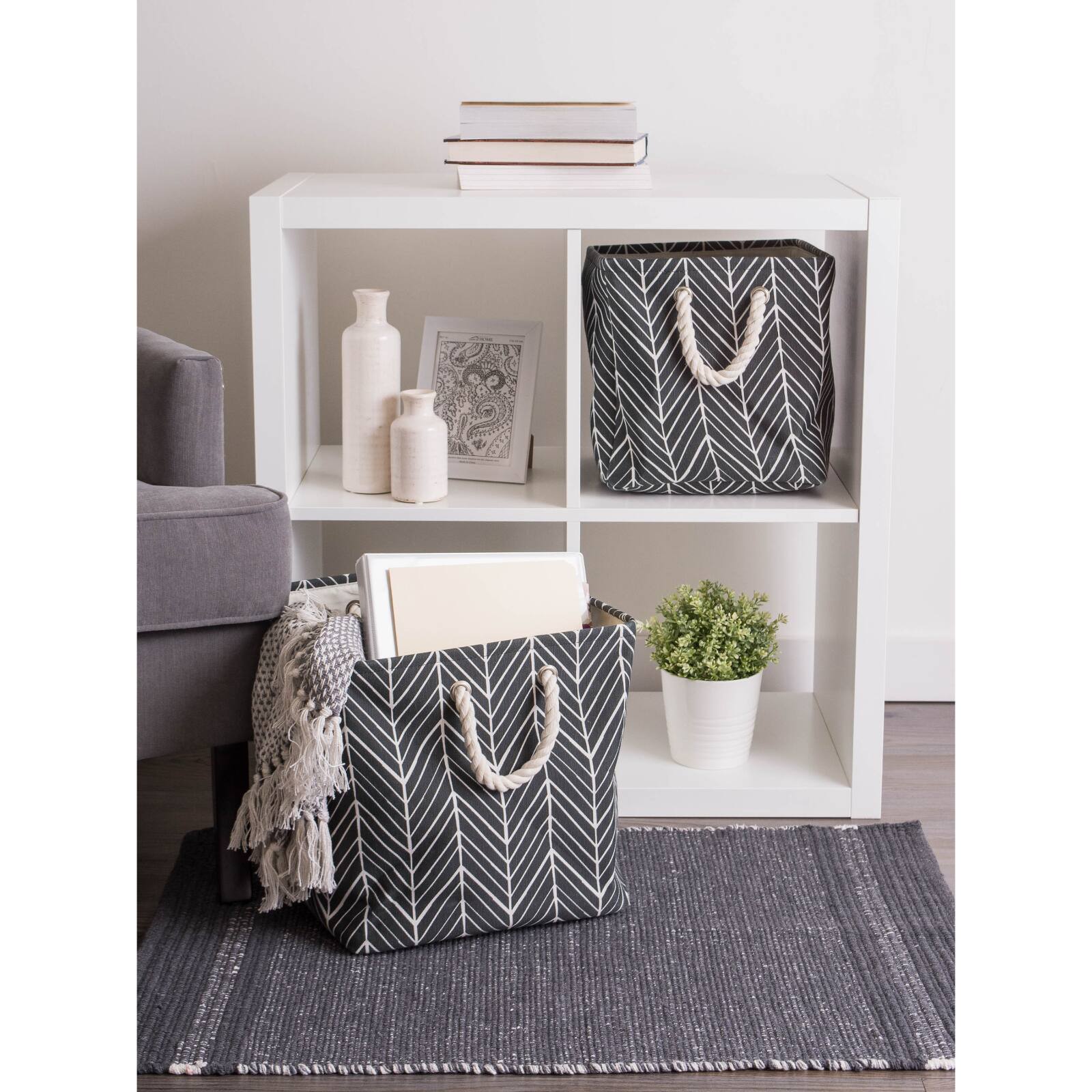 DII® 11" Polyester Herringbone Storage Bin