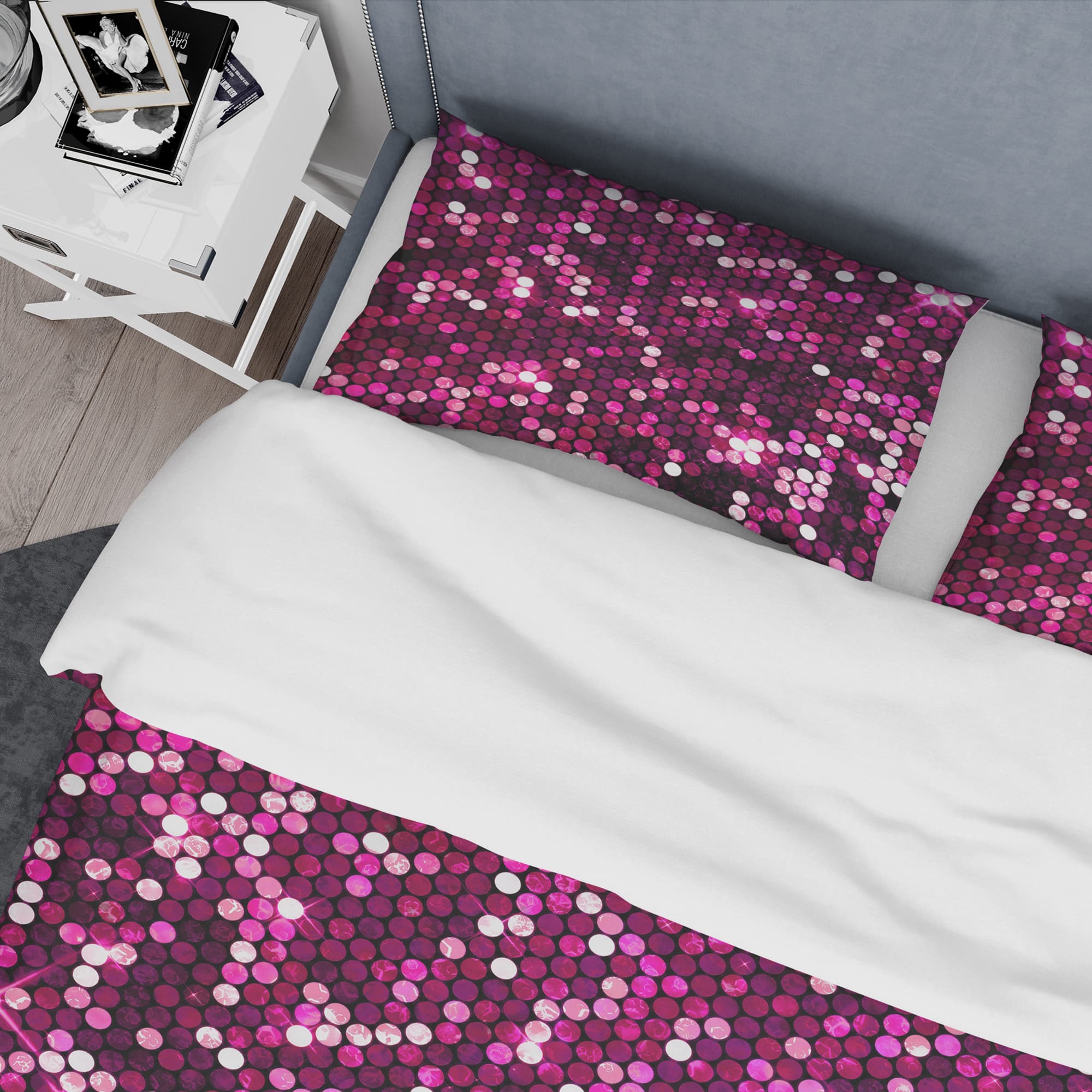 Designart &#x27;Pink Sparkle Glitter &#x27; Mid-Century Duvet Cover Set
