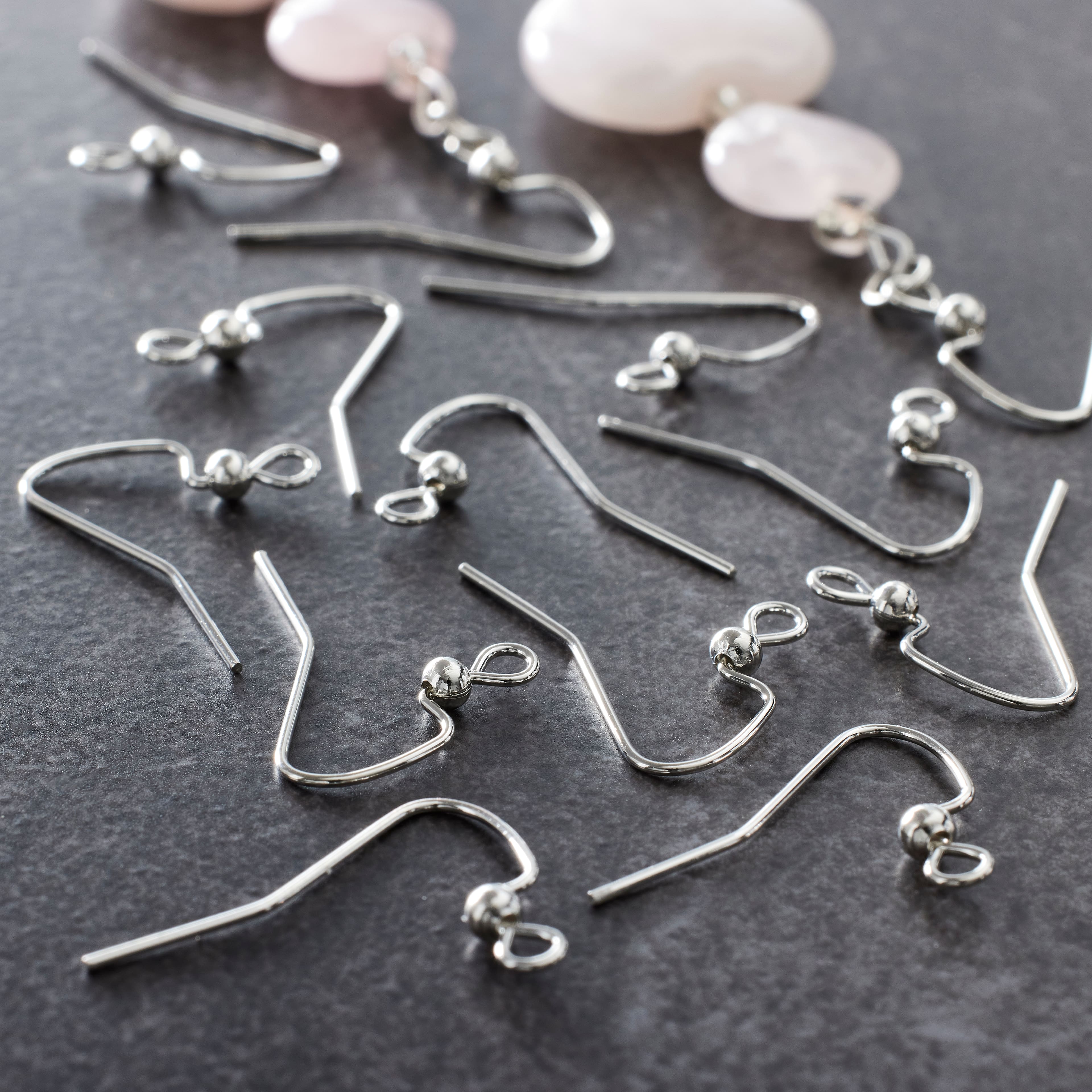 12 Pack: Rhodium Fishhook Earring with Ball by Bead Landing&#x2122;