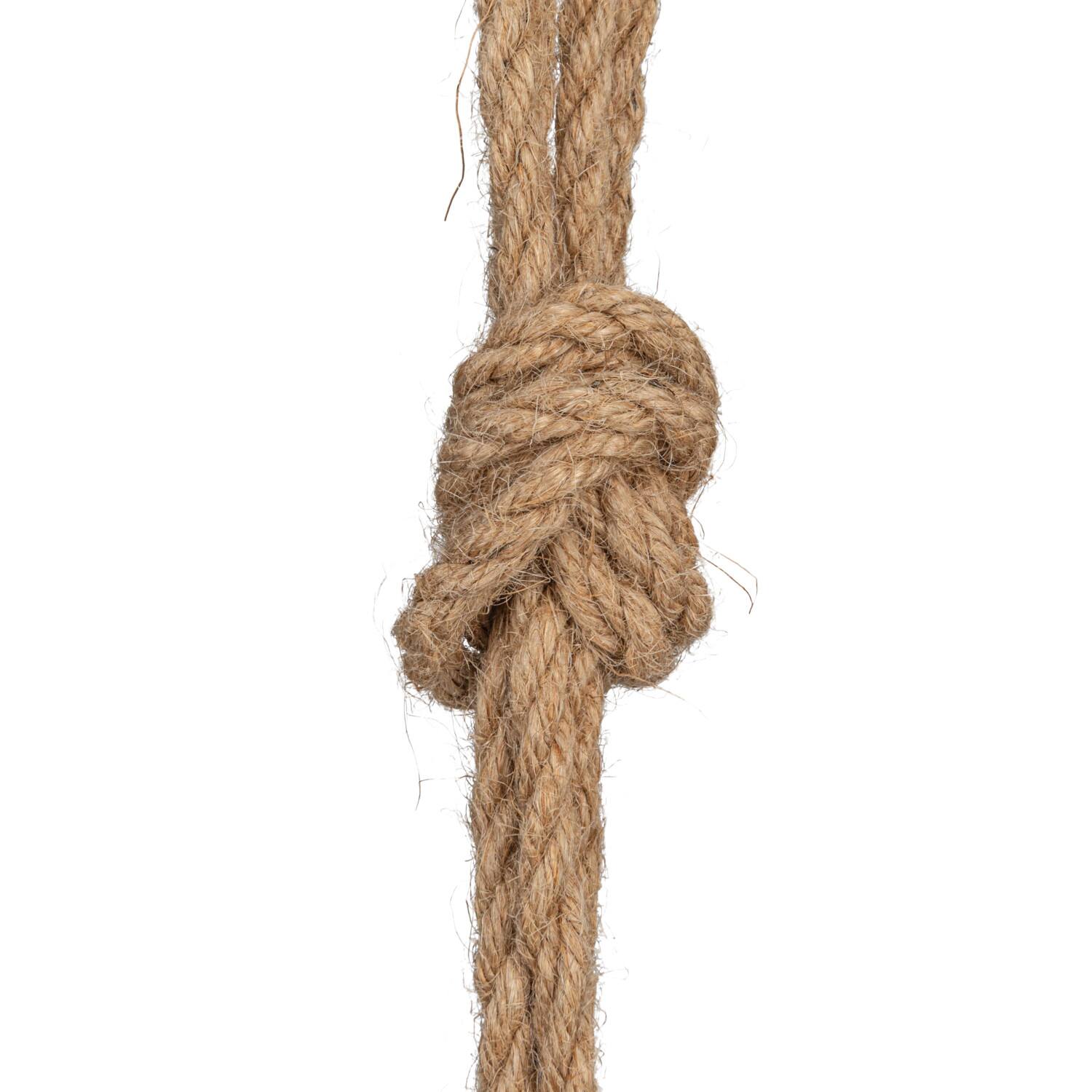 Hello Honey® 12.25" White Distressed Volcano Finish Stoneware Hanging Planter with Jute Rope Hanger