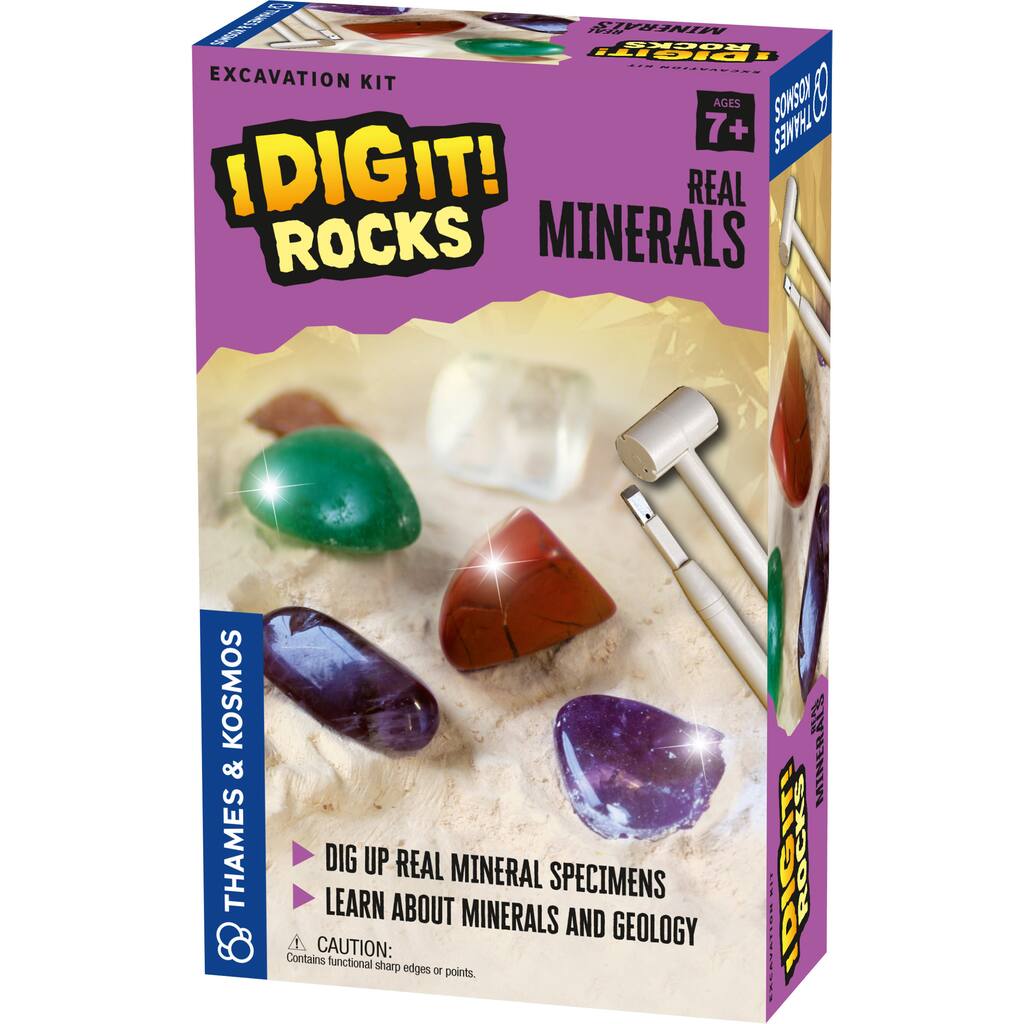 Thames & Kosmos I Dig It! Set Da Scavo 24 Kit Con Minerali E Fossili, Per Bambini, Bomboniera, Calza Di Natale