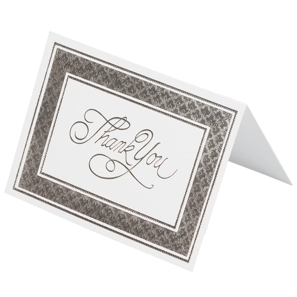 JAM Paper Silver Border Thank You Cards &#x26; Envelopes, 25ct.