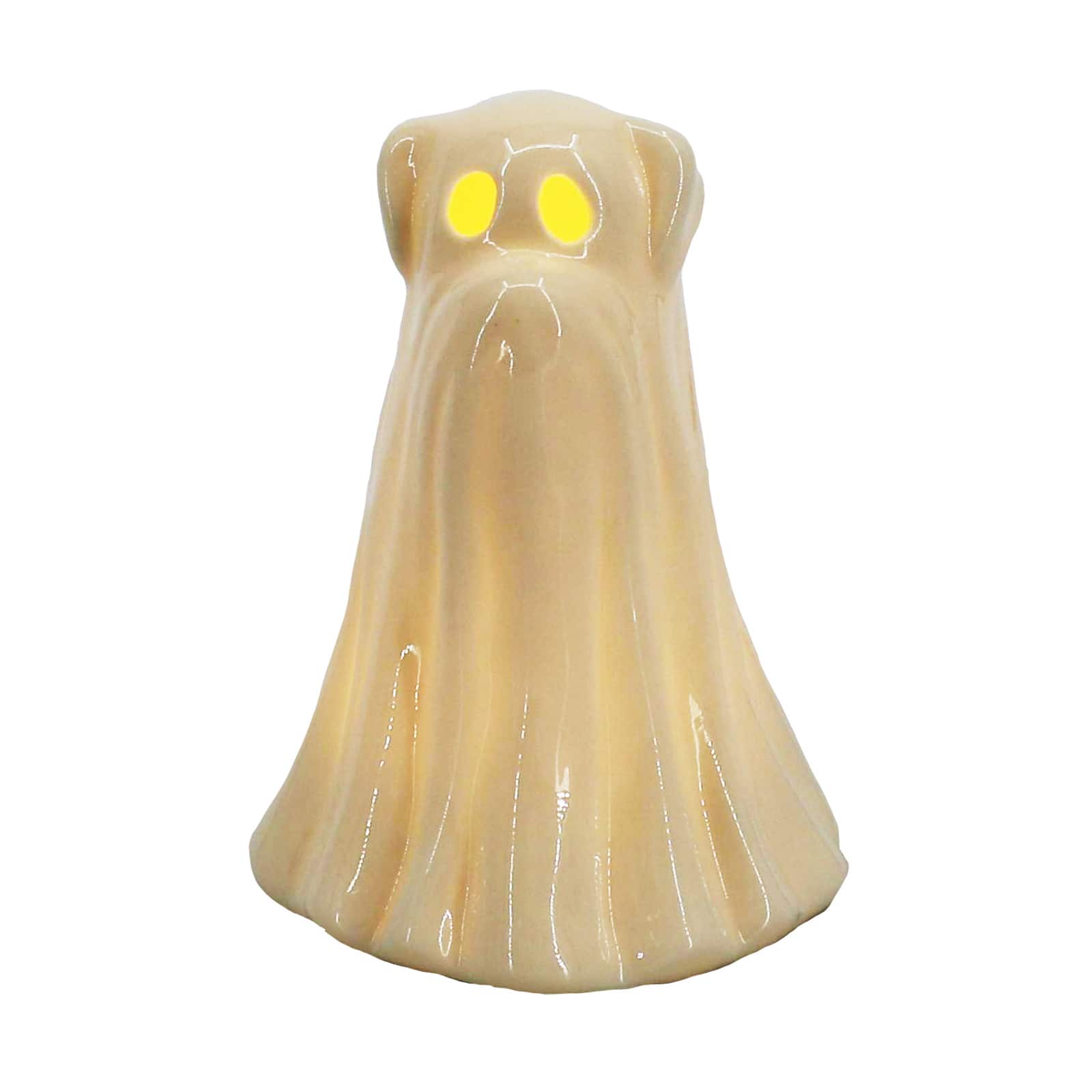 6.75&#x22; White Ghost Dog Pre-Lit Ceramic Tabletop D&#xE9;cor by Ashland&#xAE;