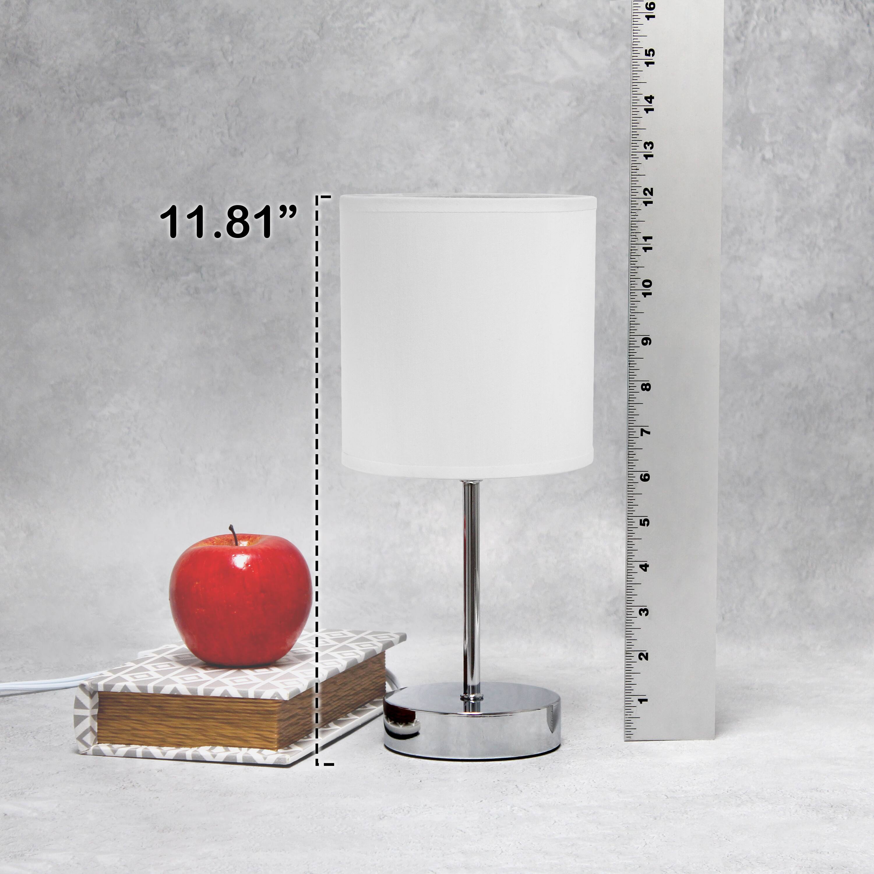 Creekwood Home Nauru 12&#x22; Brushed Nickel Petite Metal Stick Table Lamp