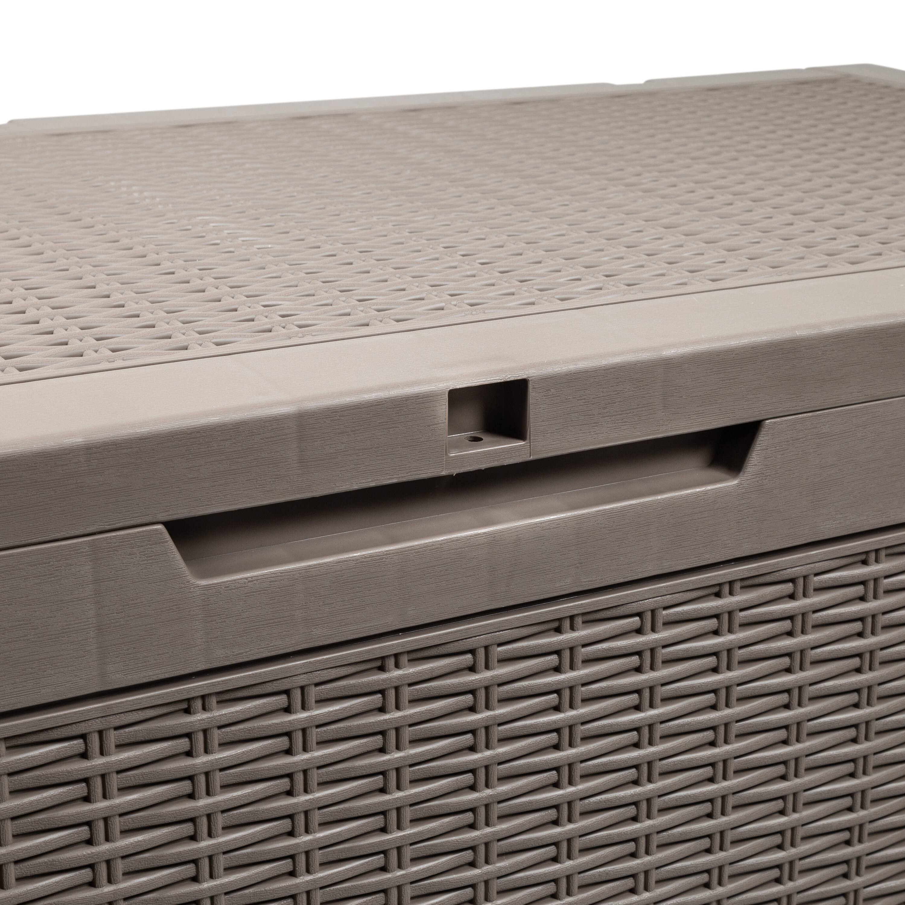 Honey Can Do 100gal Brown Wicker Resin Deck Box