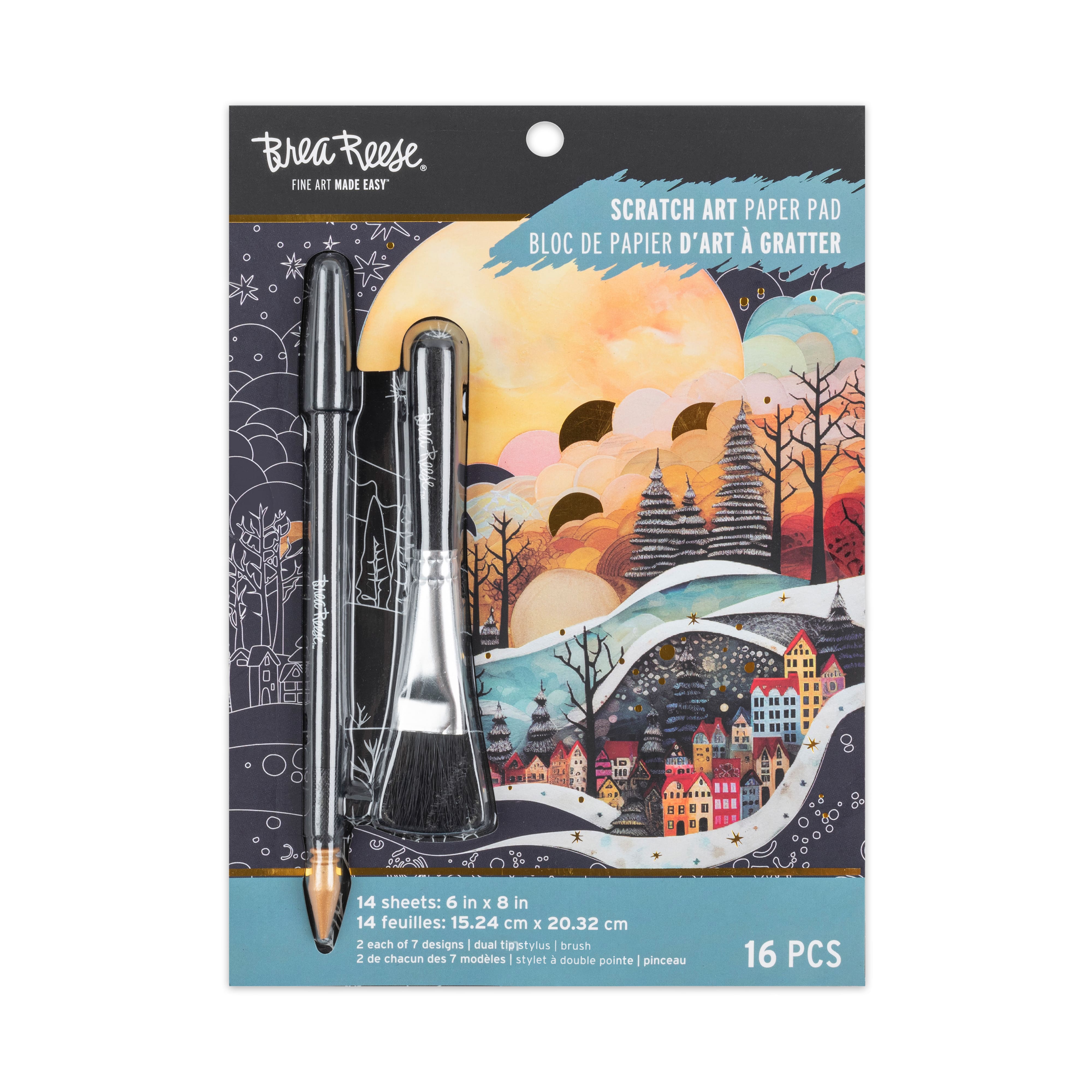 Brea Reese&#x2122; 6&#x22; x 8&#x22; Holiday Landscape Scratch Art Paper Pad