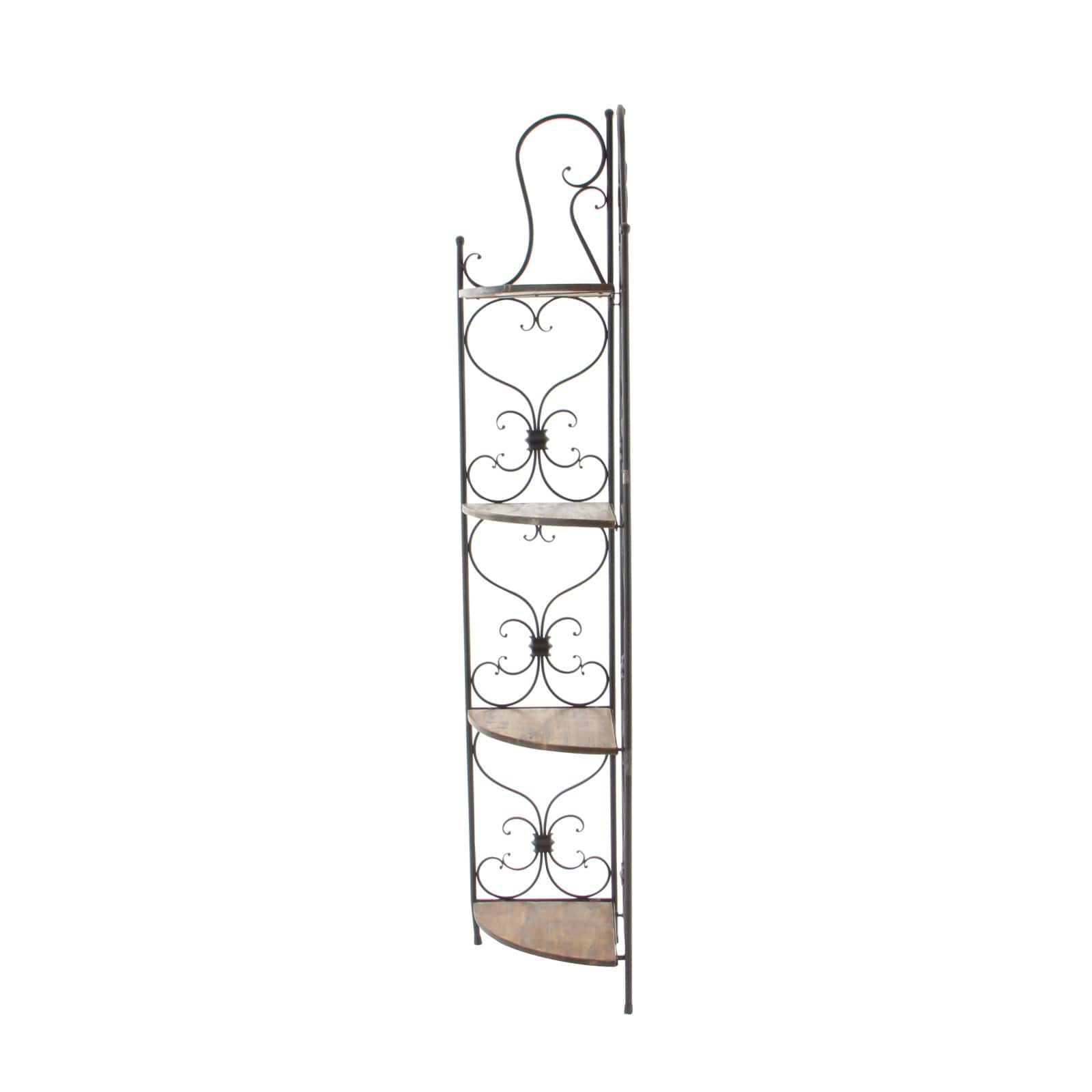 66&#x22; Brown Iron Farmhouse Baker&#x27;s Rack