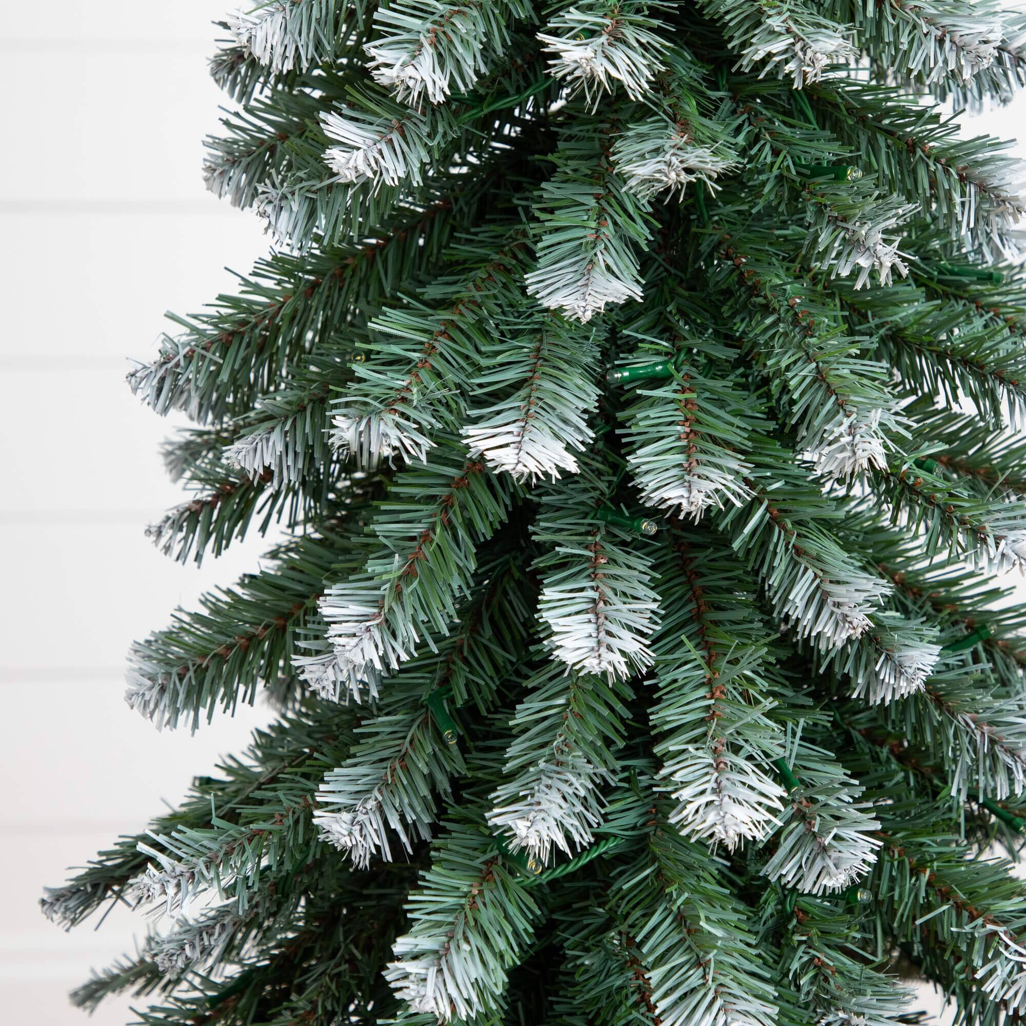 Pre-Lit Frosted Pine Artificial Christmas Tree Set