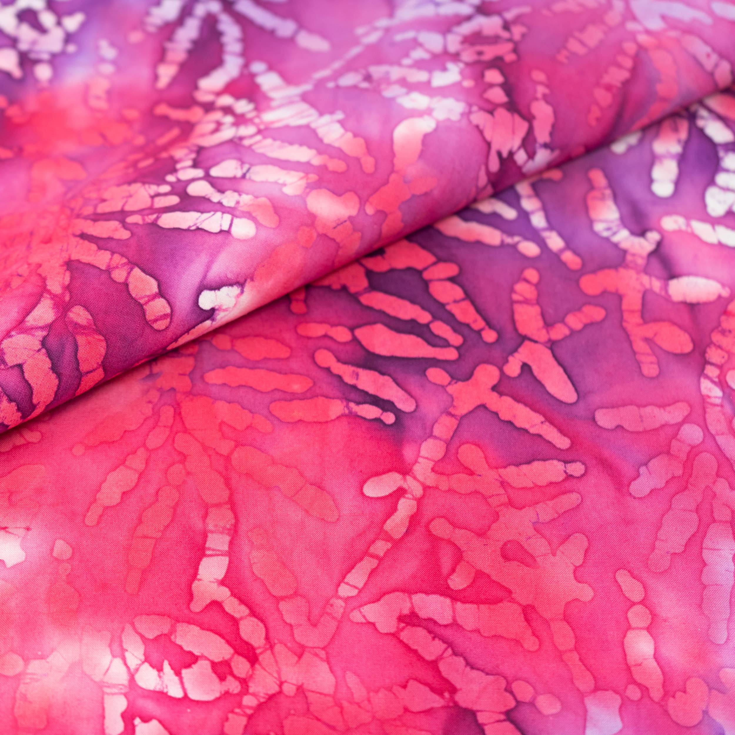 SINGER Pink & Purple Leaves Cotton Fabric