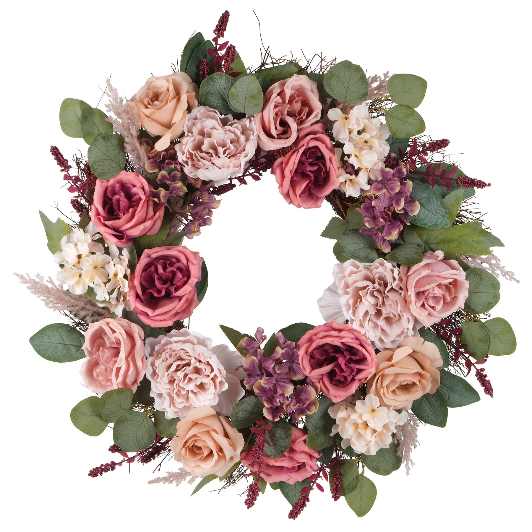 22&#x22; Pink Mixed Rose Wreath by Ashland&#xAE;