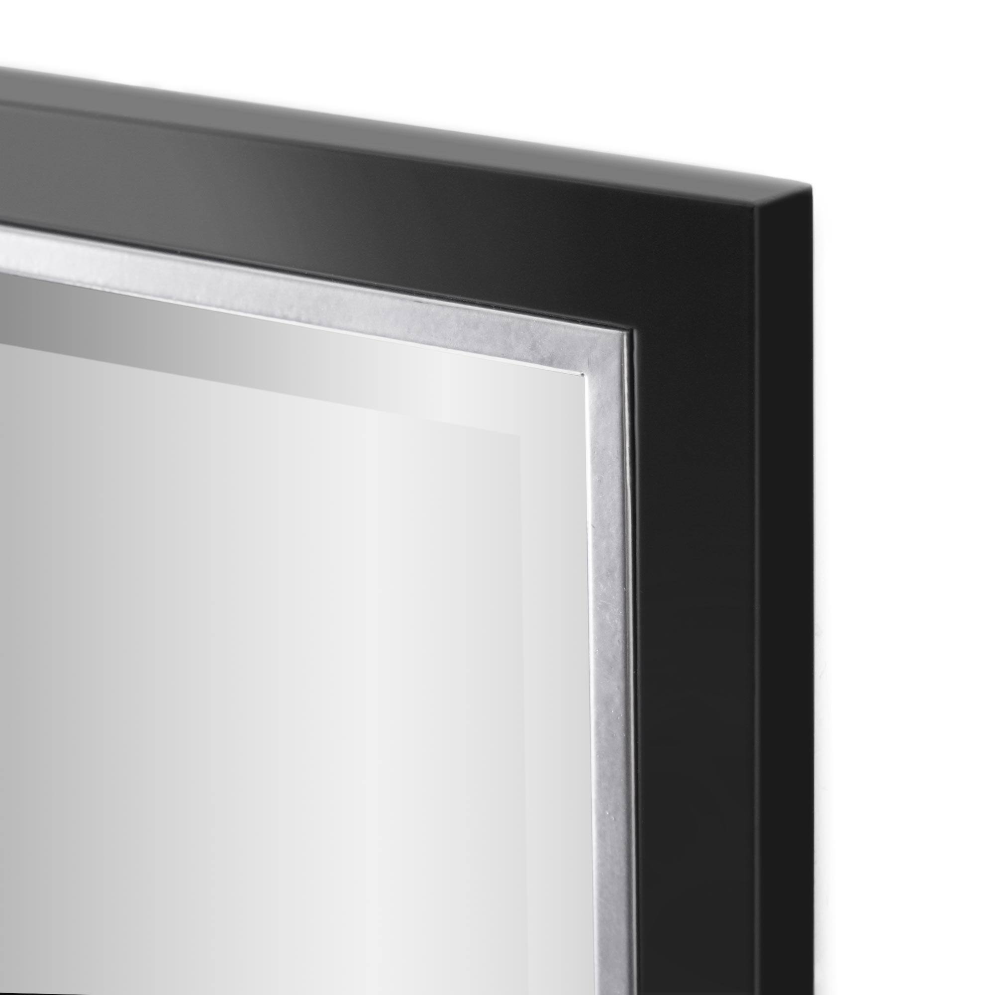 Brushed Black/Chrome Metal Framed Beveled Edge Wall Mirror - 30" x 40"