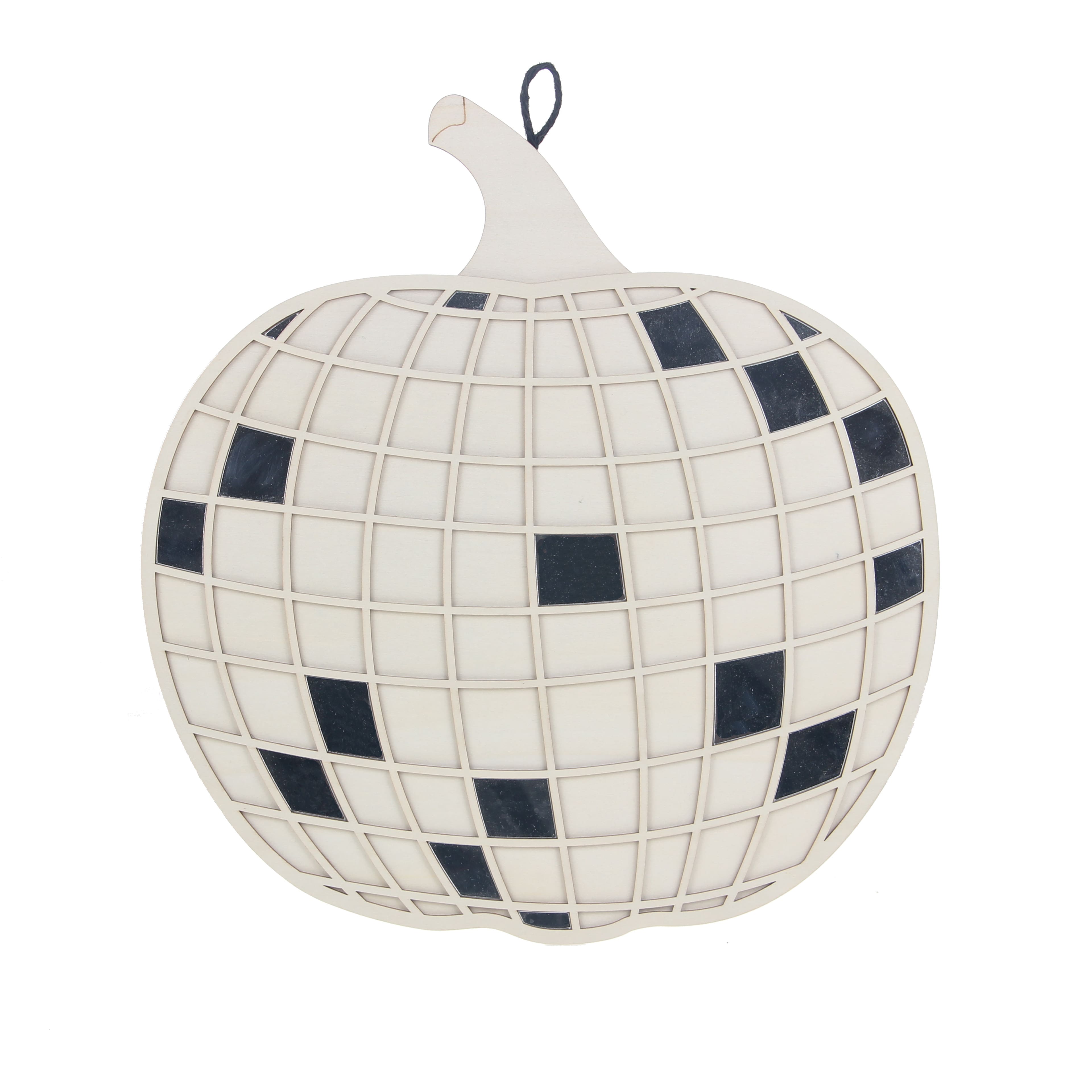 15.5" DIY Disco Pumpkin Hanging Wood Décor by Make Market®