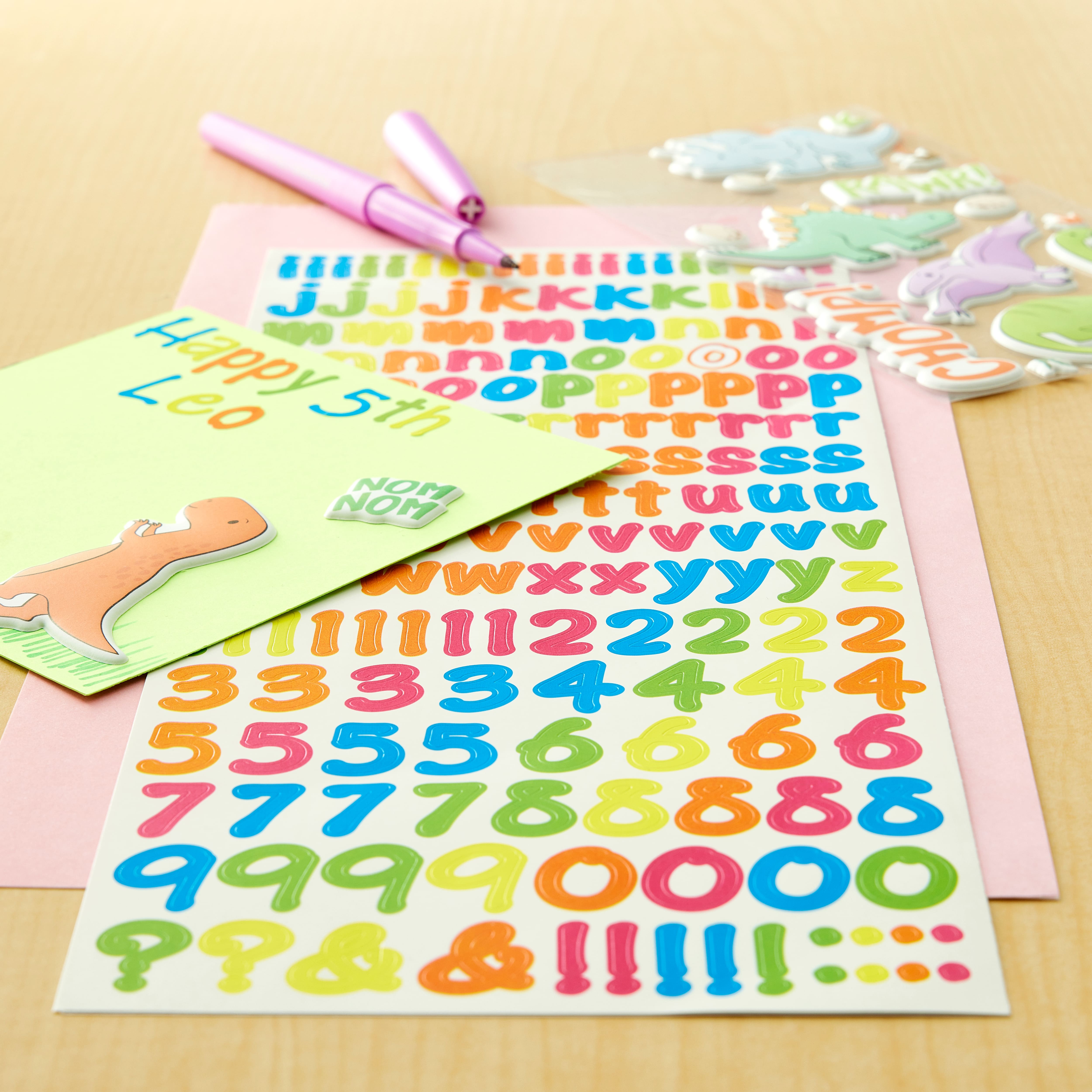 12 Pack: 8 ct. (96 total) Neon Alphabet Stickers by Recollections™