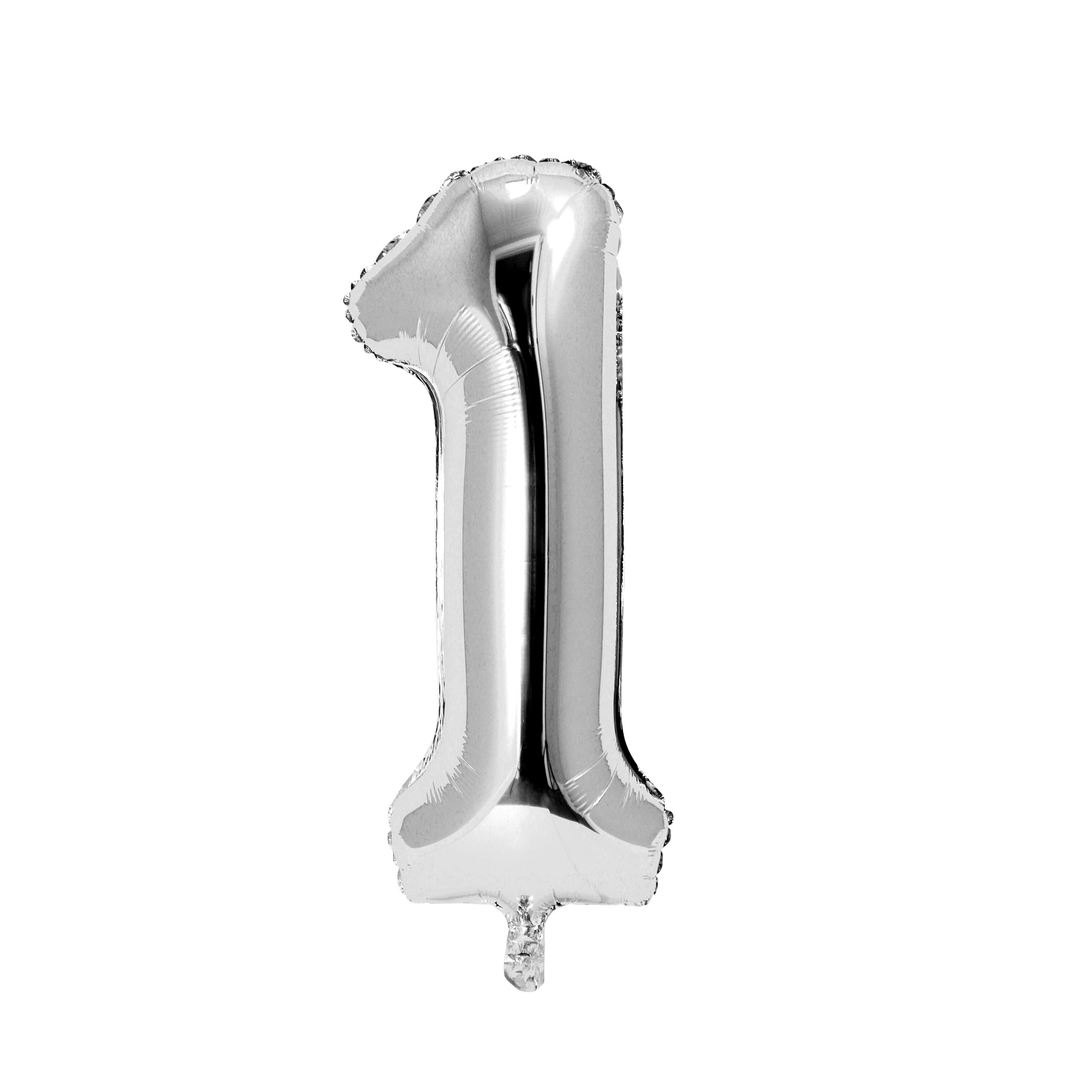 6 Pack: Silver Foil Number Balloon by Celebrate It™