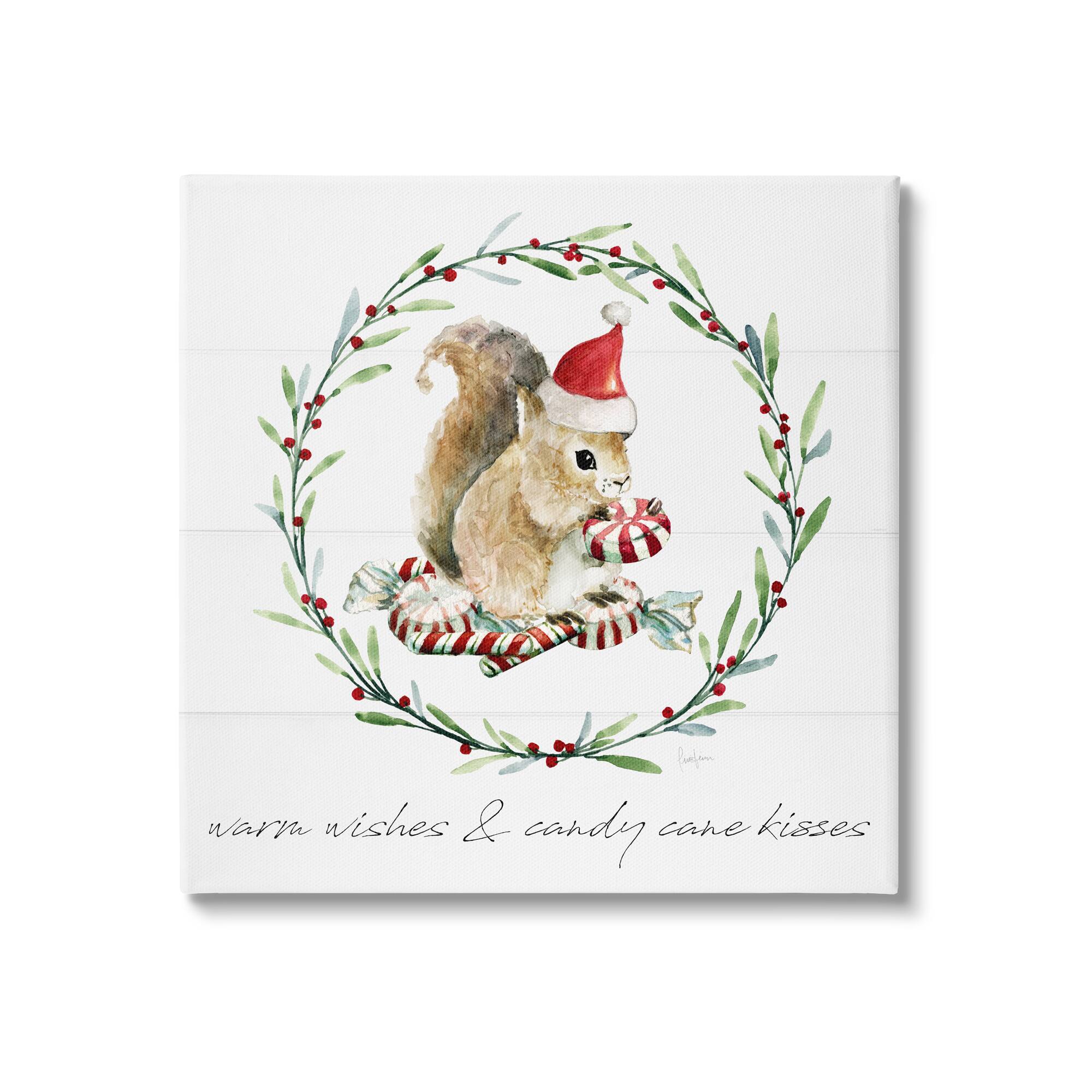 Stupell Industries Warm Wishes & Candy Kisses Phrase Canvas Wall Art