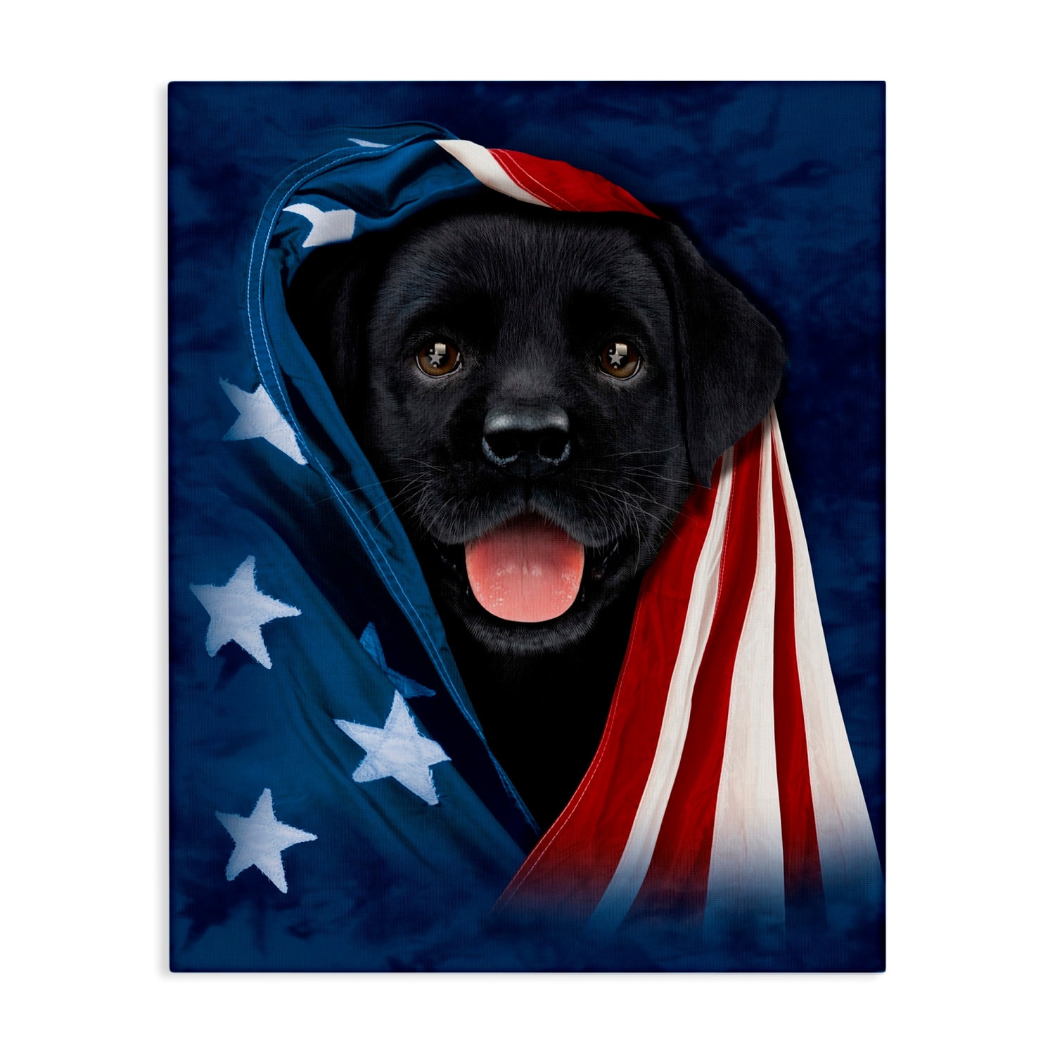 Stupell Industries Labrador & American Flag Canvas Wall Art
