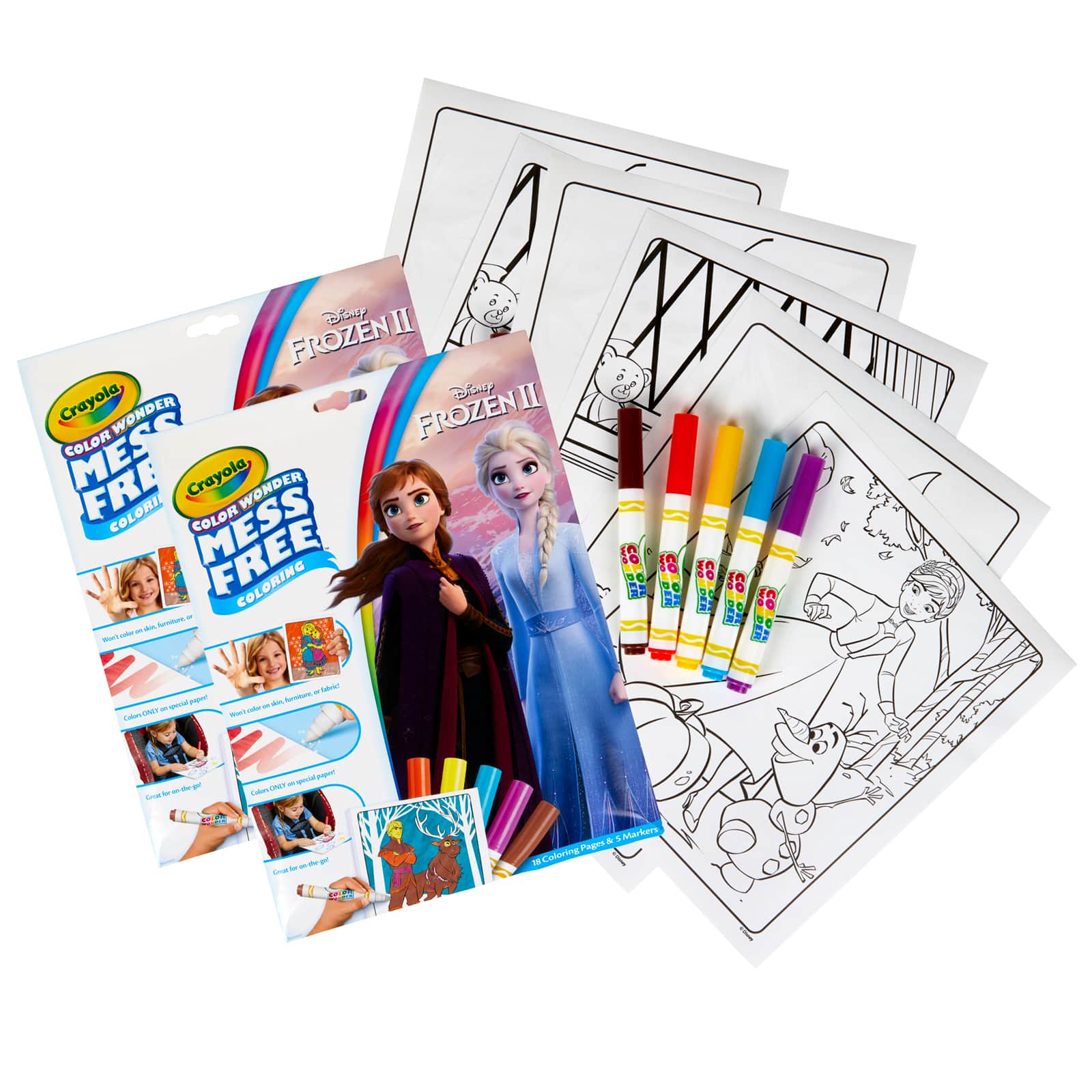 9 Packs: 2 ct. (18 total) Crayola® Color Wonder® Frozen 2 Mess Free Coloring Pad & Markers