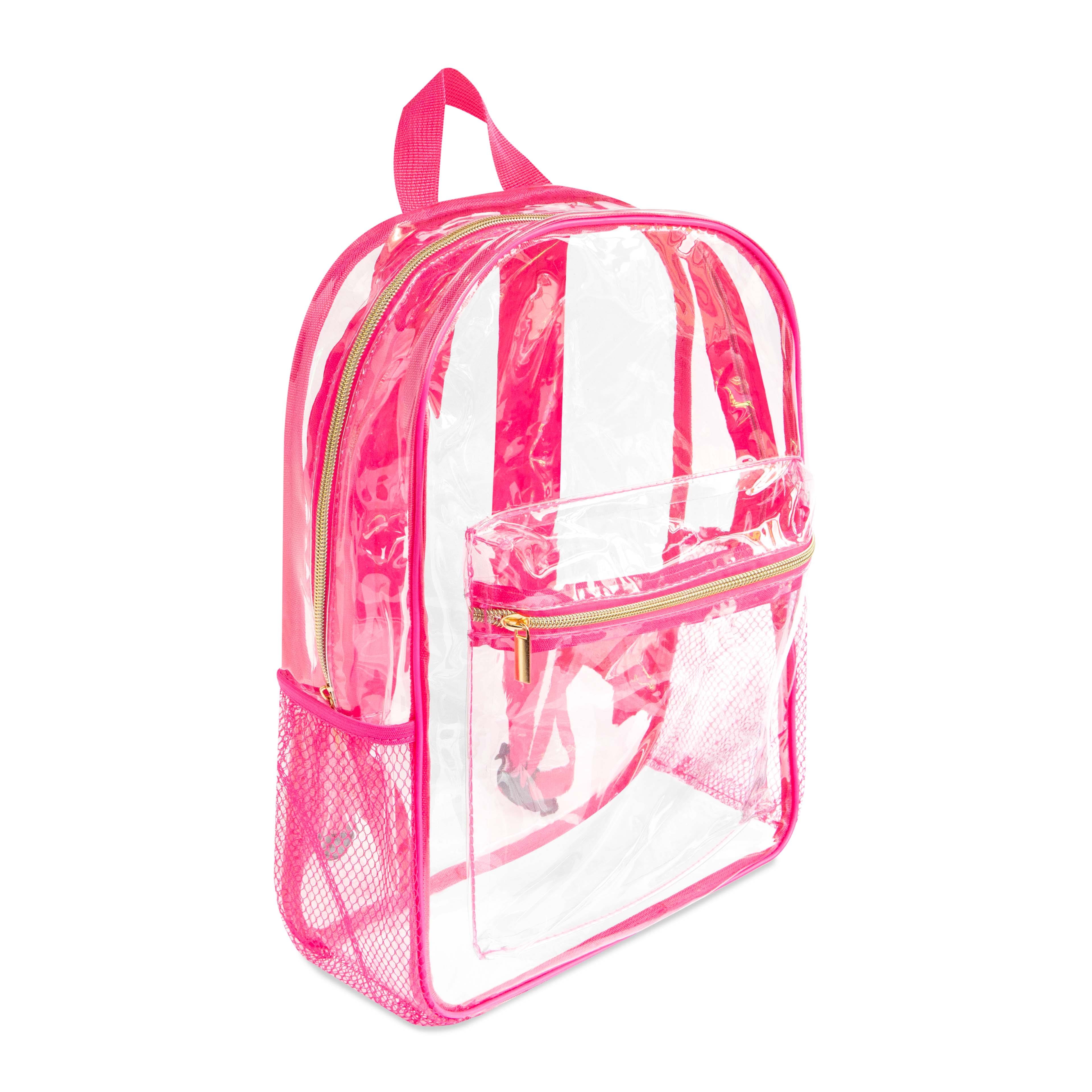 Hot Pink Lined Clear Backpack by Make Market&#xAE;