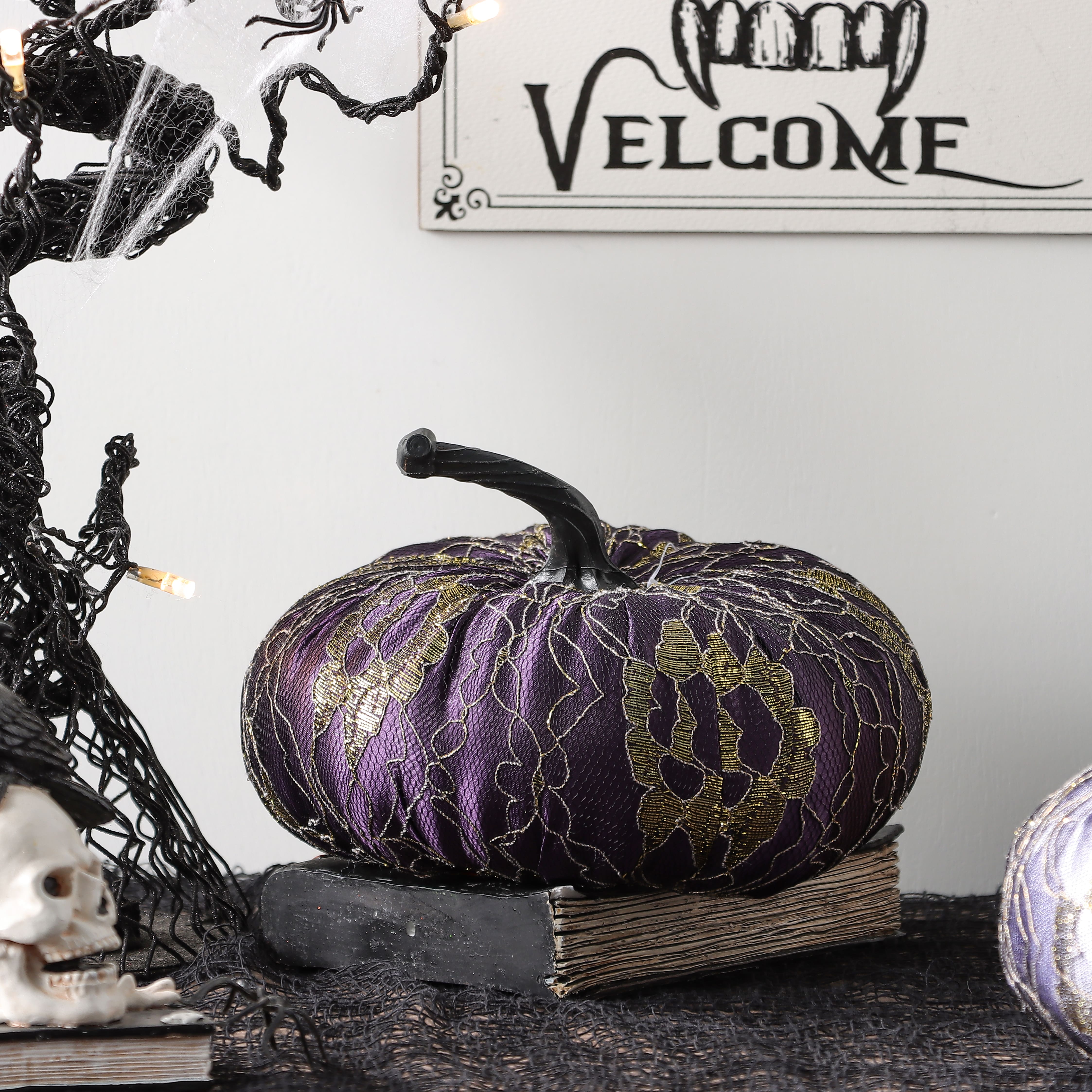 Assorted 7&#x22; Lace Net Tabletop Fabric Pumpkin, 1pc. by Ashland&#xAE;